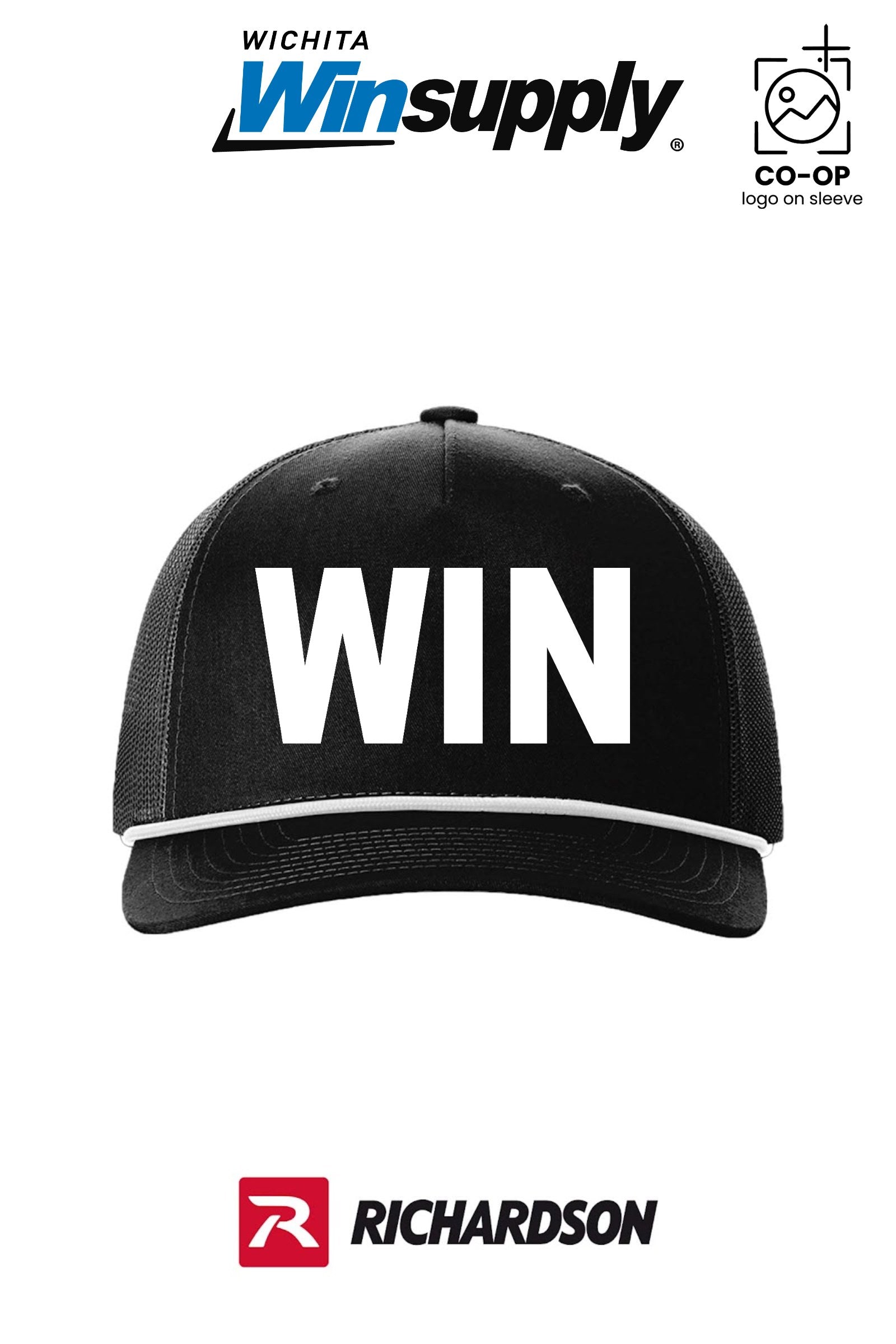 WIN *text only* Richardson 112FPR Five-Panel with Rope - Wichita Winsupply ** SPECIAL**