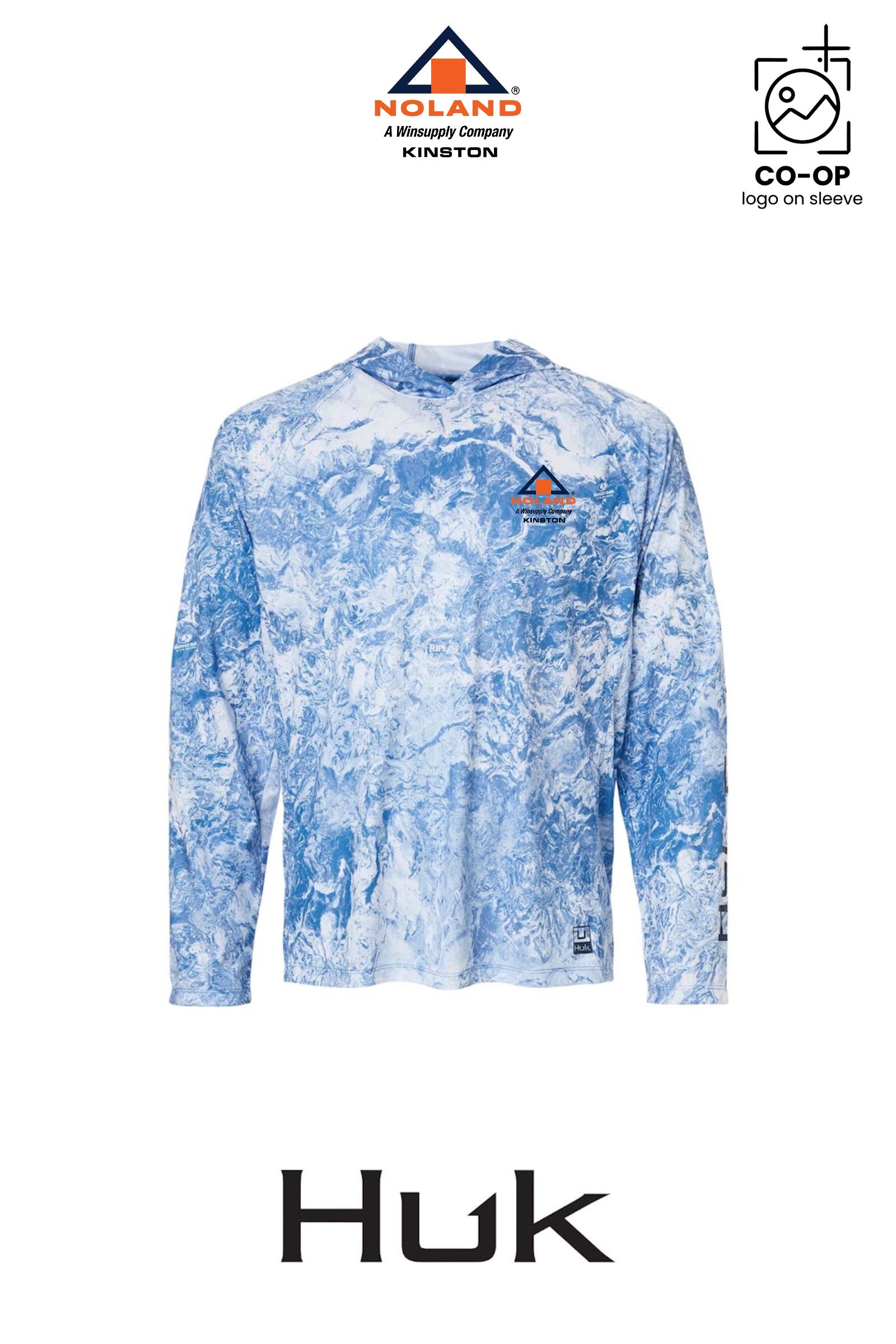 HUK Men's Pursuit Mossy Oak Printed Hooded Long Sleeve T-Shirt - Kinston Noland