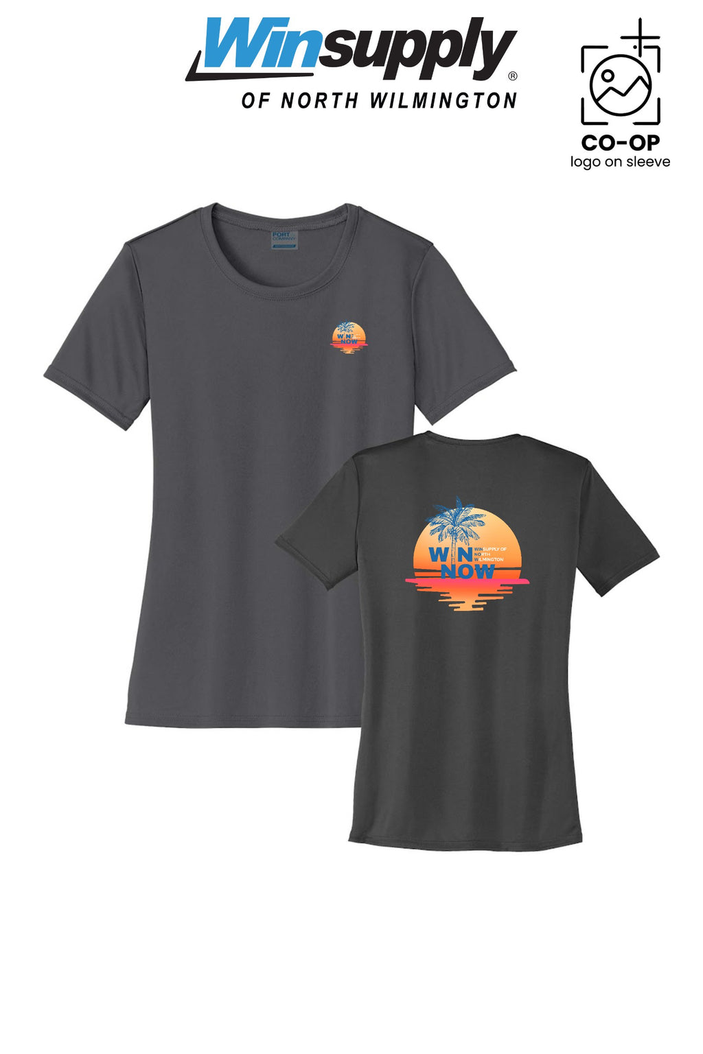 "WIN NOW" Port & Co™ Womens PerformanceUPF50 Tee - Winsupply N Wilmington NC