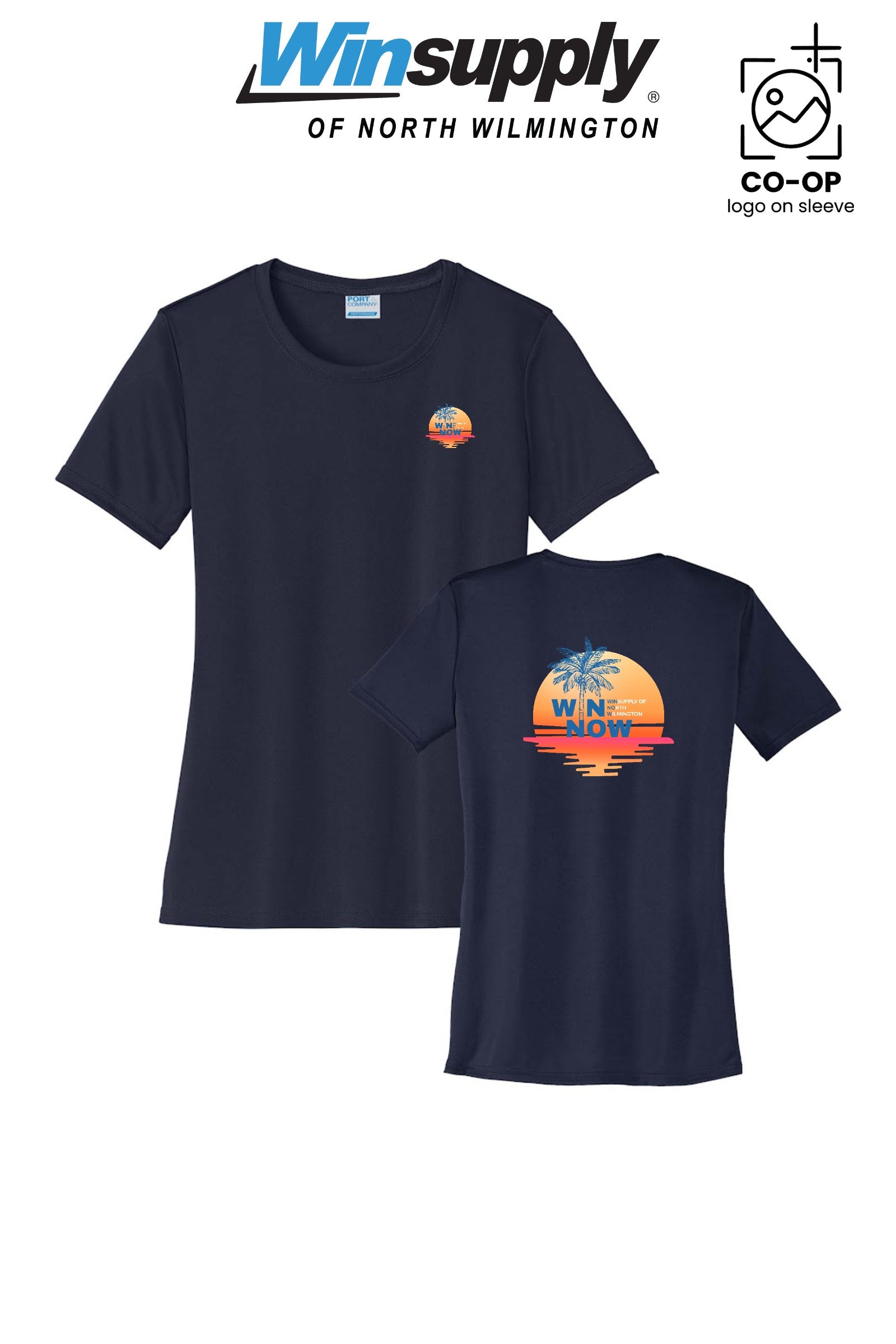 "WIN NOW" Port & Co™ Womens PerformanceUPF50 Tee - Winsupply N Wilmington NC