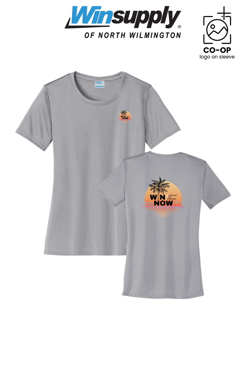 "WIN NOW" Port & Co™ Womens PerformanceUPF50 Tee - Winsupply N Wilmington NC