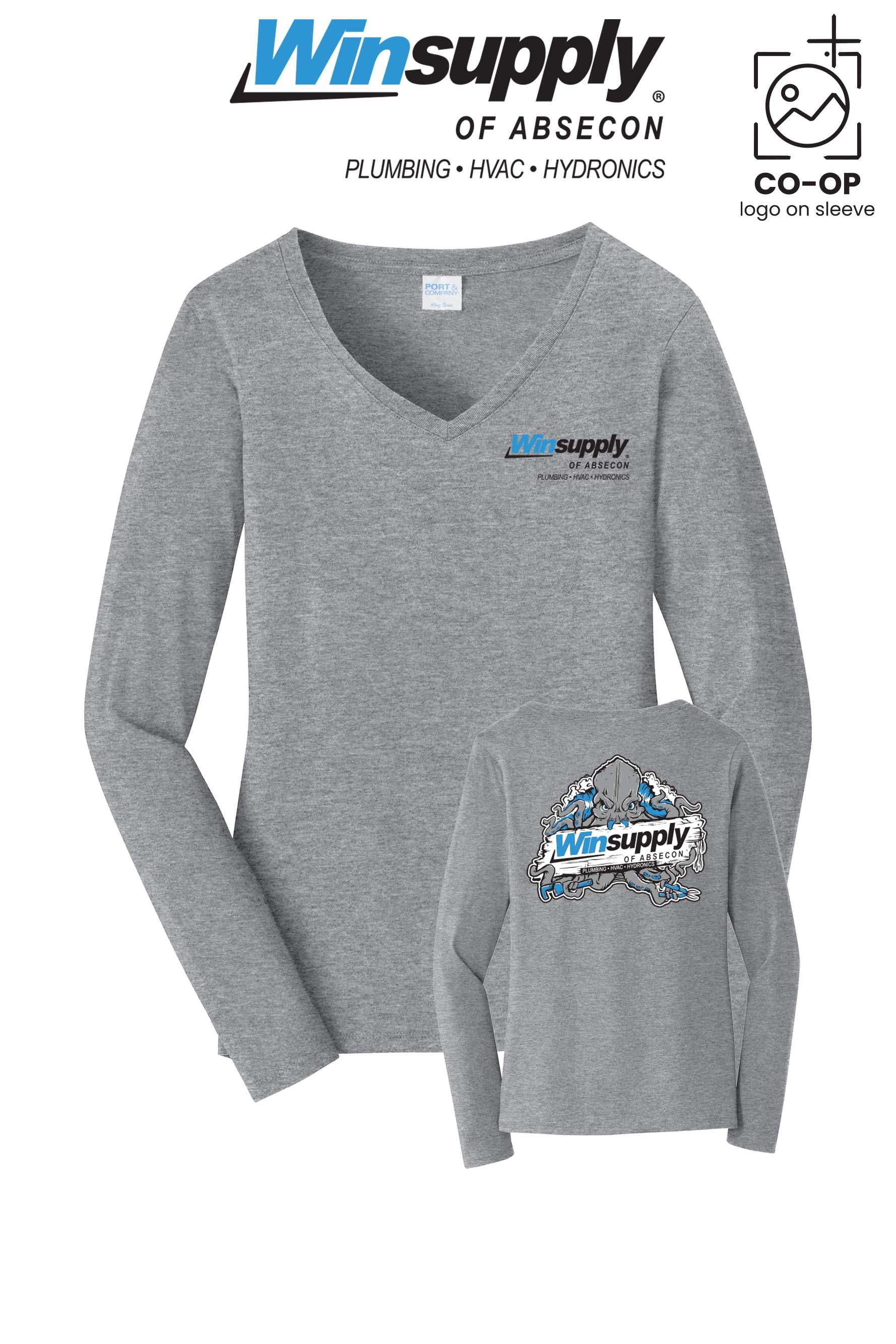 Port & Co™ Womens Long Sleeve Fan Favorite™ V-Neck Tee - Winsupply of Absecon