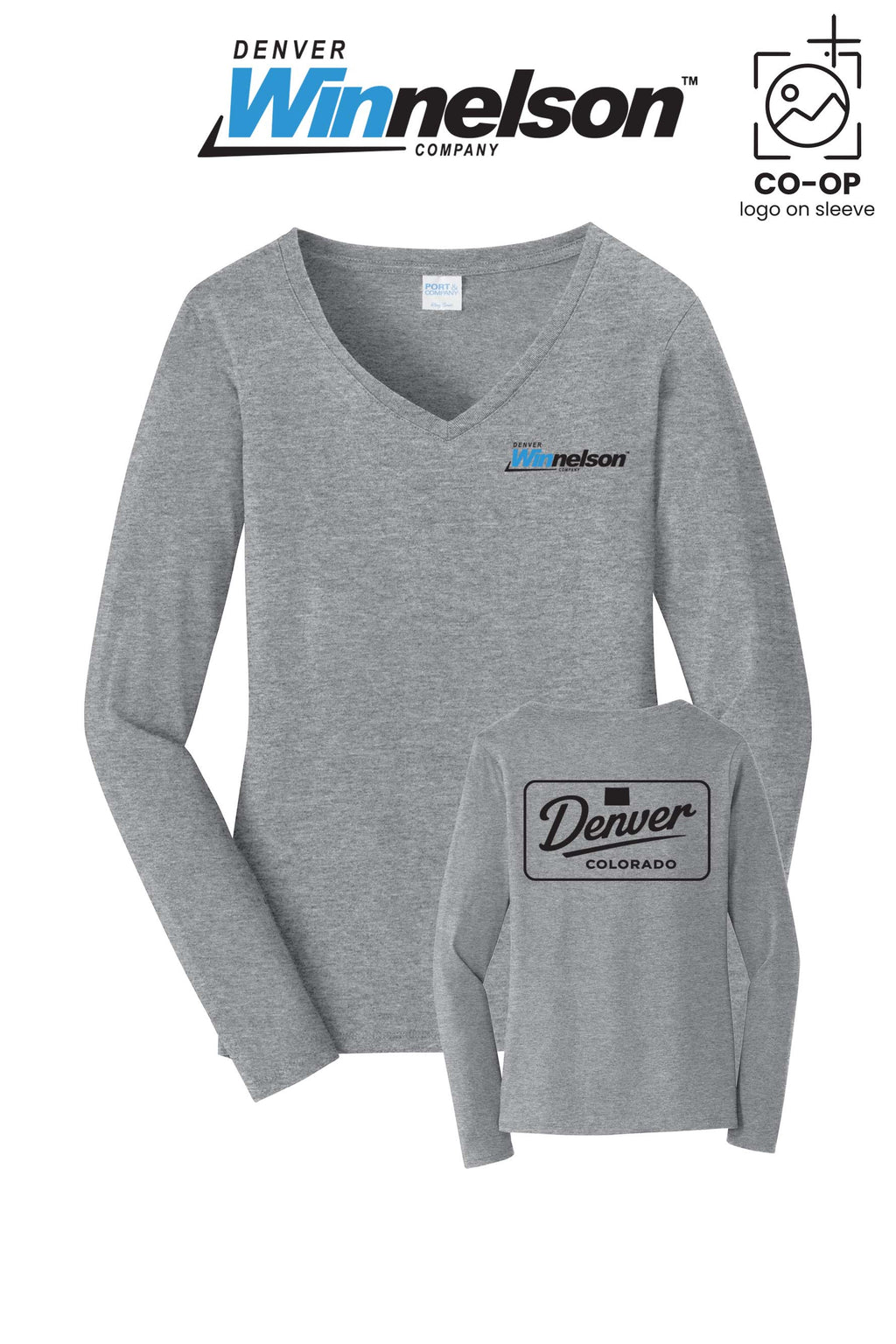 Port & Co™ Womens Long Sleeve Fan Favorite™ V-Neck Tee - Denver Winnelson