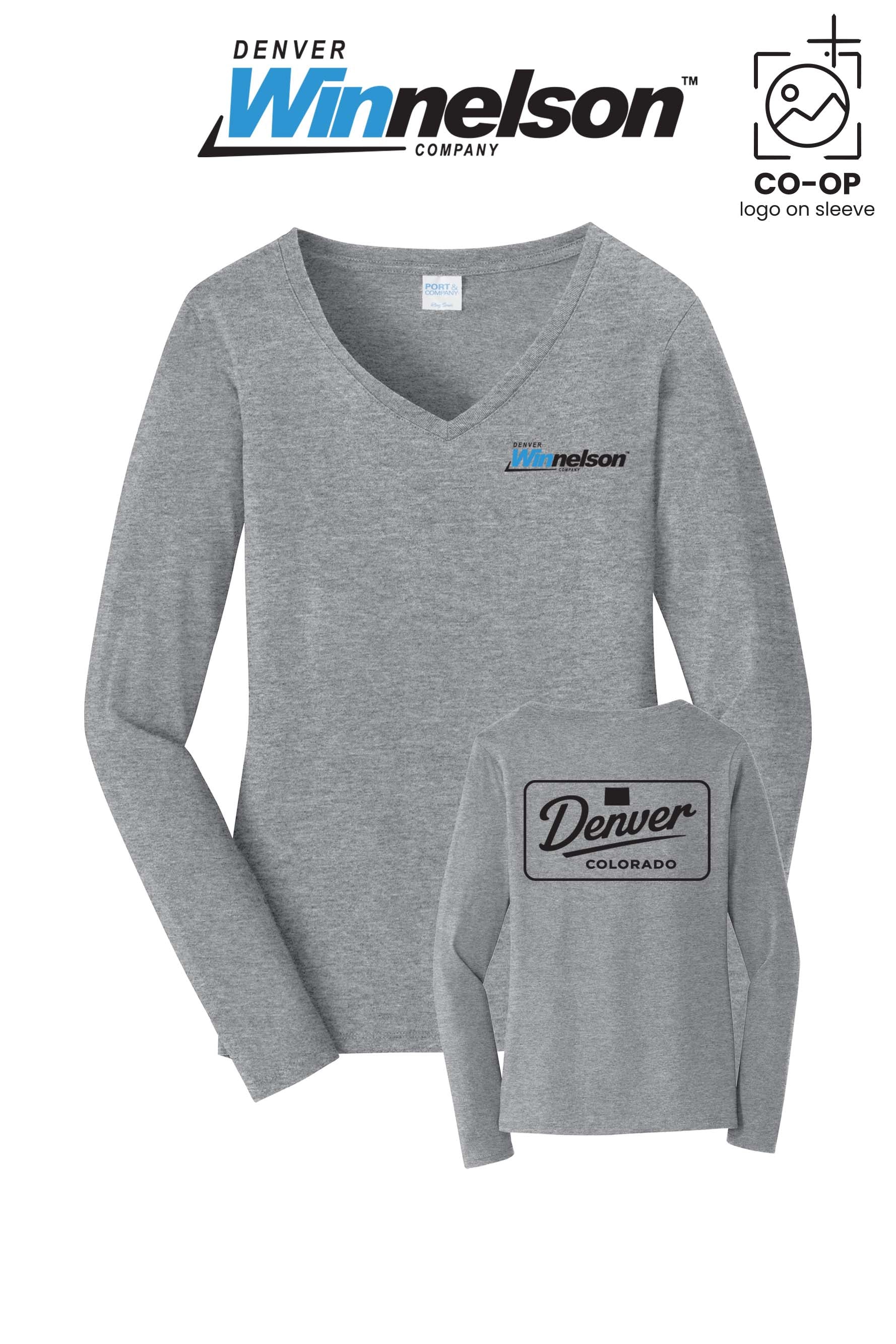 Port & Co™ Womens Long Sleeve Fan Favorite™ V-Neck Tee - Denver Winnelson