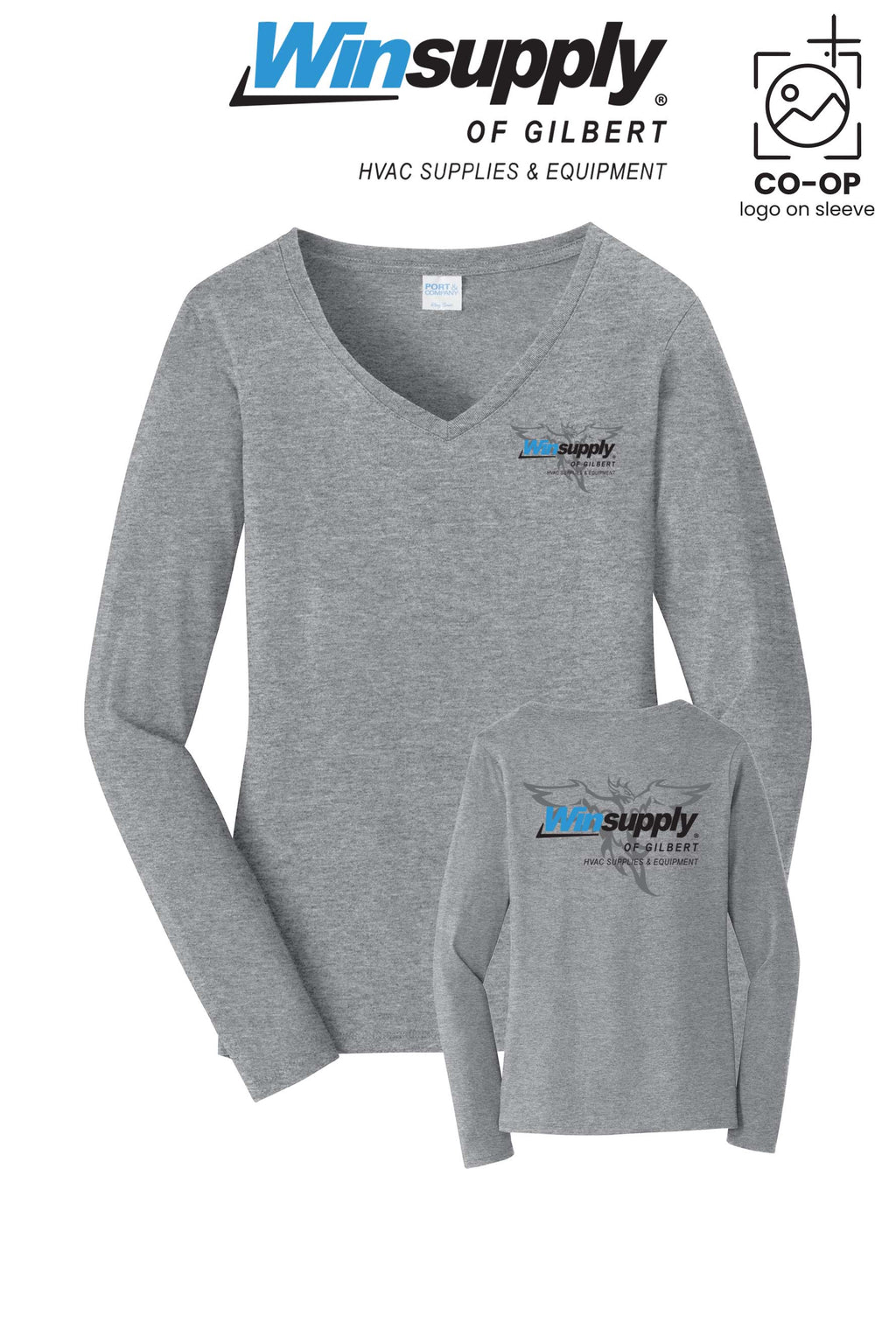 Port & Co™ Womens Long Sleeve Fan Favorite™ V-Neck Tee - Winsupply of Gilbert