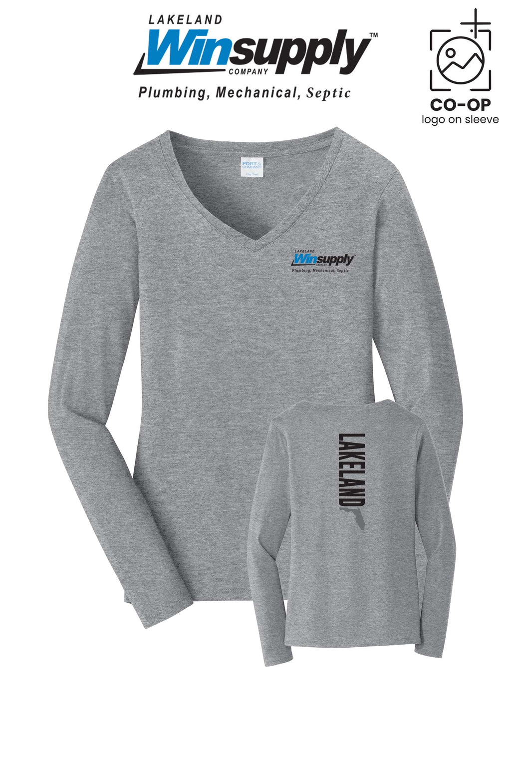 Port & Co™ Womens Long Sleeve Fan Favorite™ V-Neck Tee - Lakeland Winsupply