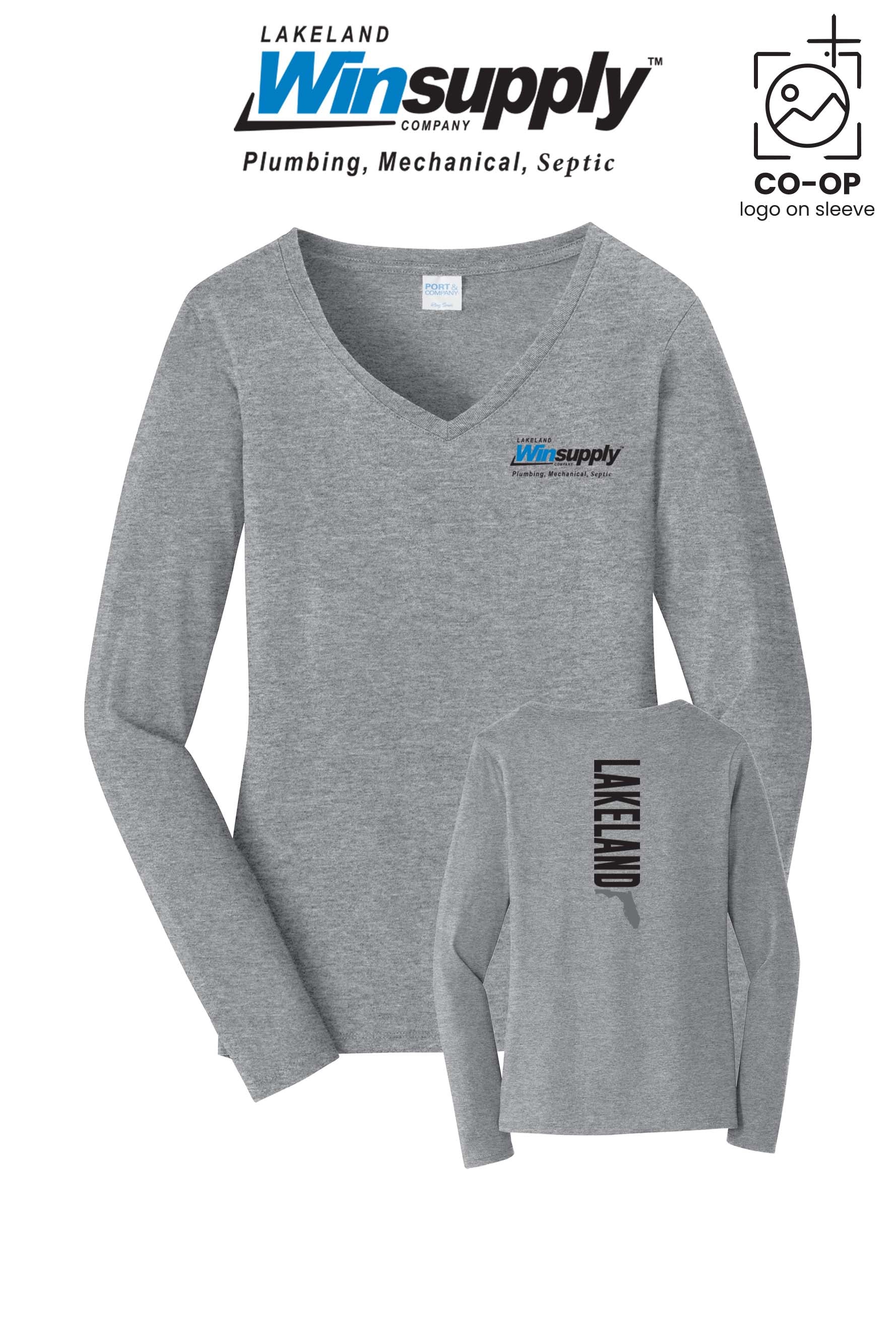 Port & Co™ Womens Long Sleeve Fan Favorite™ V-Neck Tee - Lakeland Winsupply