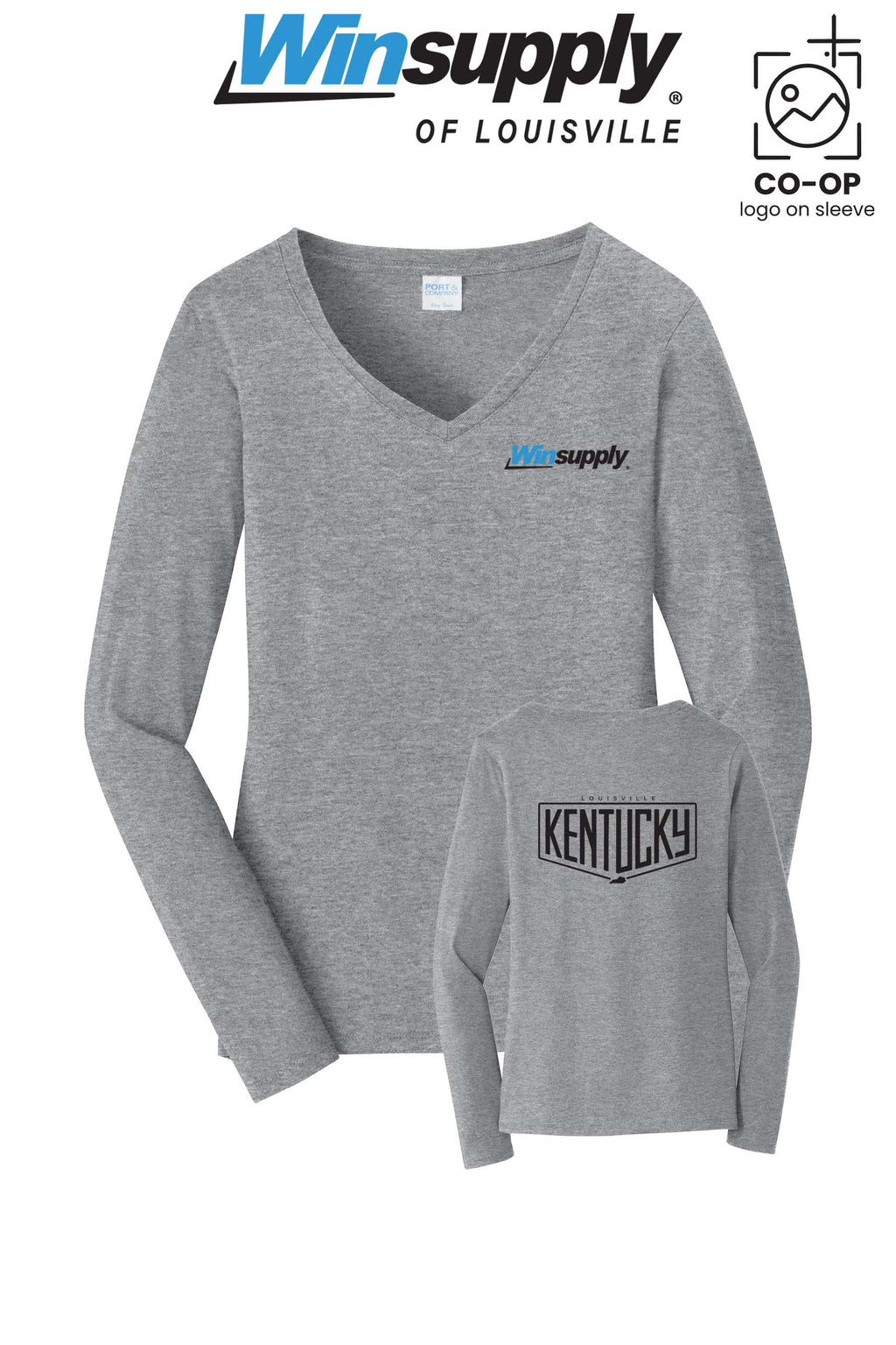 Port & Co™ Womens Long Sleeve Fan Favorite™ V-Neck Tee - Winsupply of Louisville KY