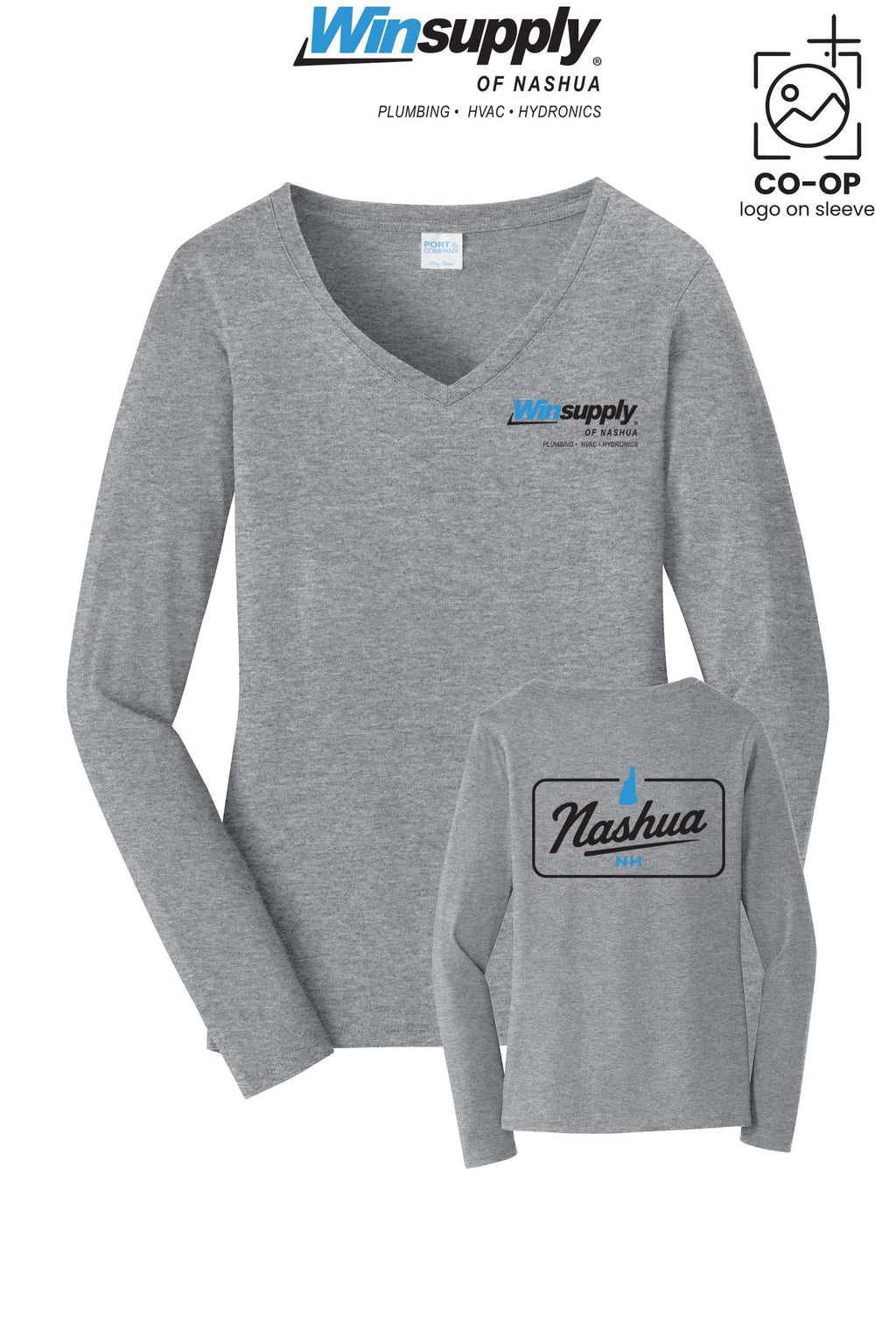 Port & Co™ Womens Long Sleeve Fan Favorite™ V-Neck Tee - Winsupply of Nashua