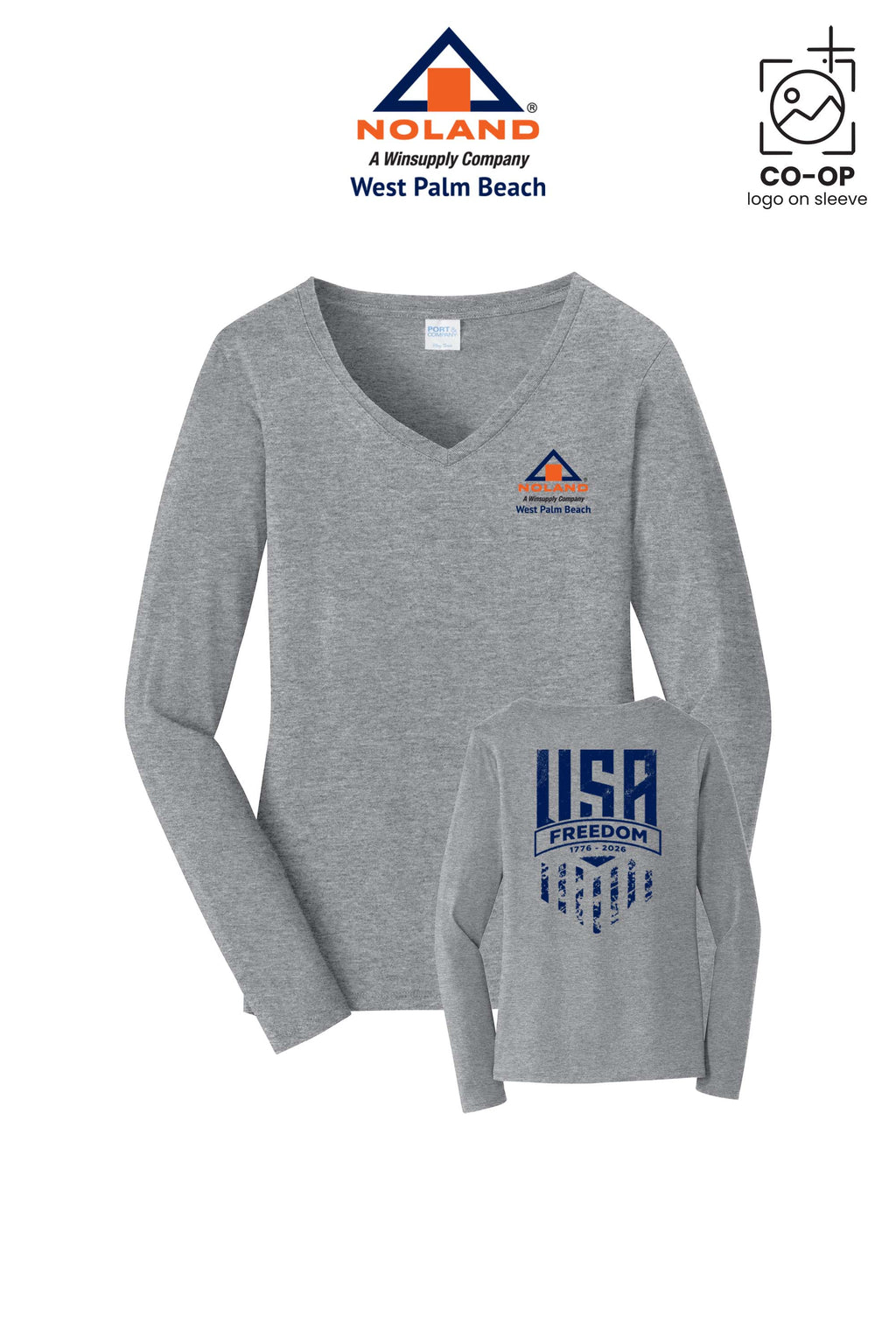 Port & Co™ Womens Long Sleeve Fan Favorite™ V-Neck Tee - Noland West Palm Beach