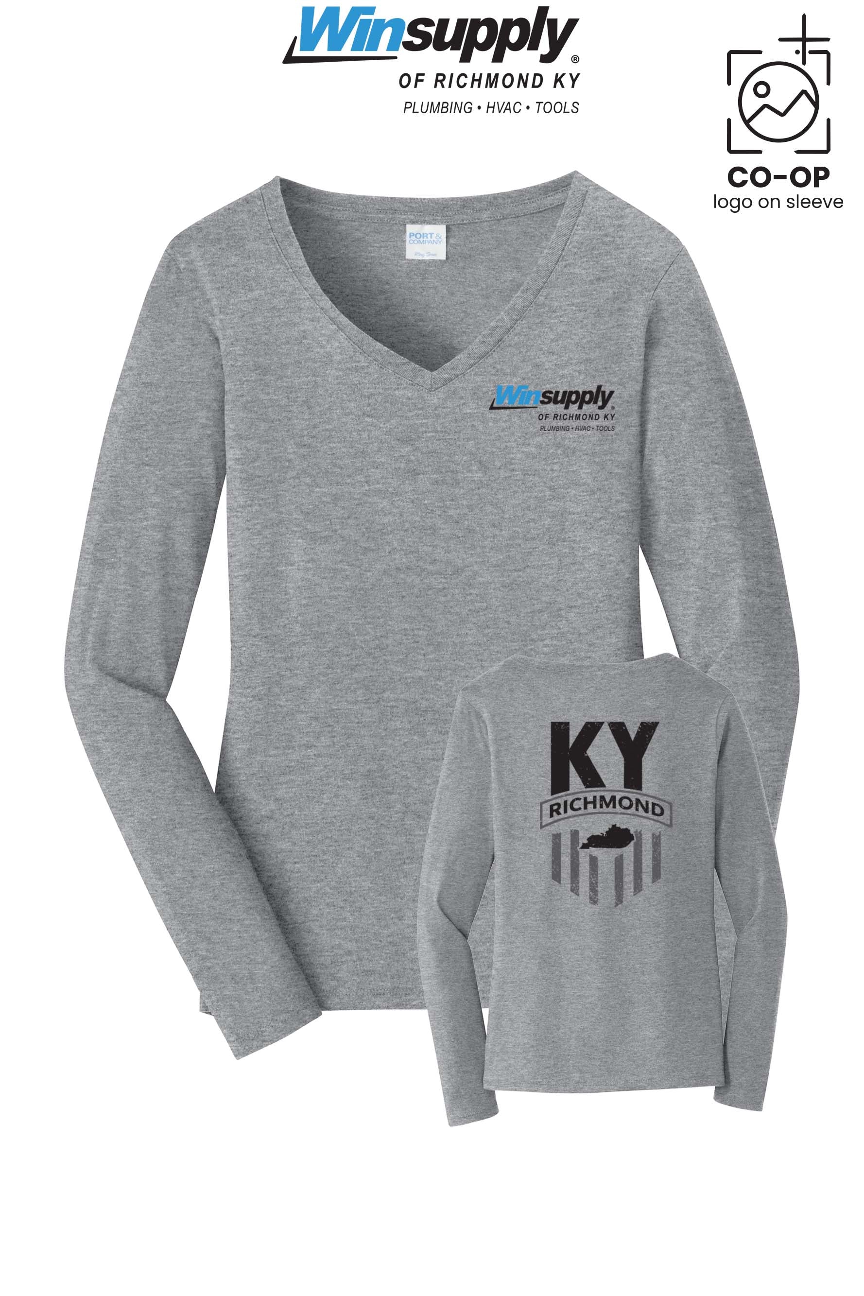 Port & Co™ Womens Long Sleeve Fan Favorite™ V-Neck Tee - Winsupply of Richmond KY