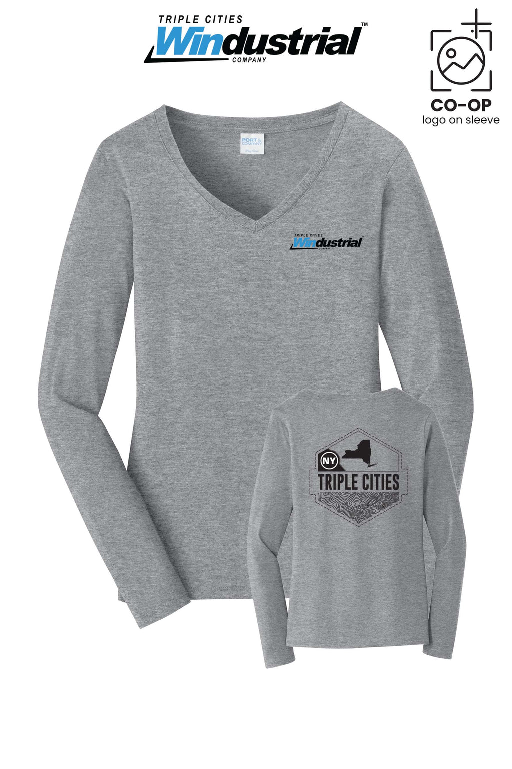 Port & Co™ Womens Long Sleeve Fan Favorite™ V-Neck Tee - Windustrial Triple Cities