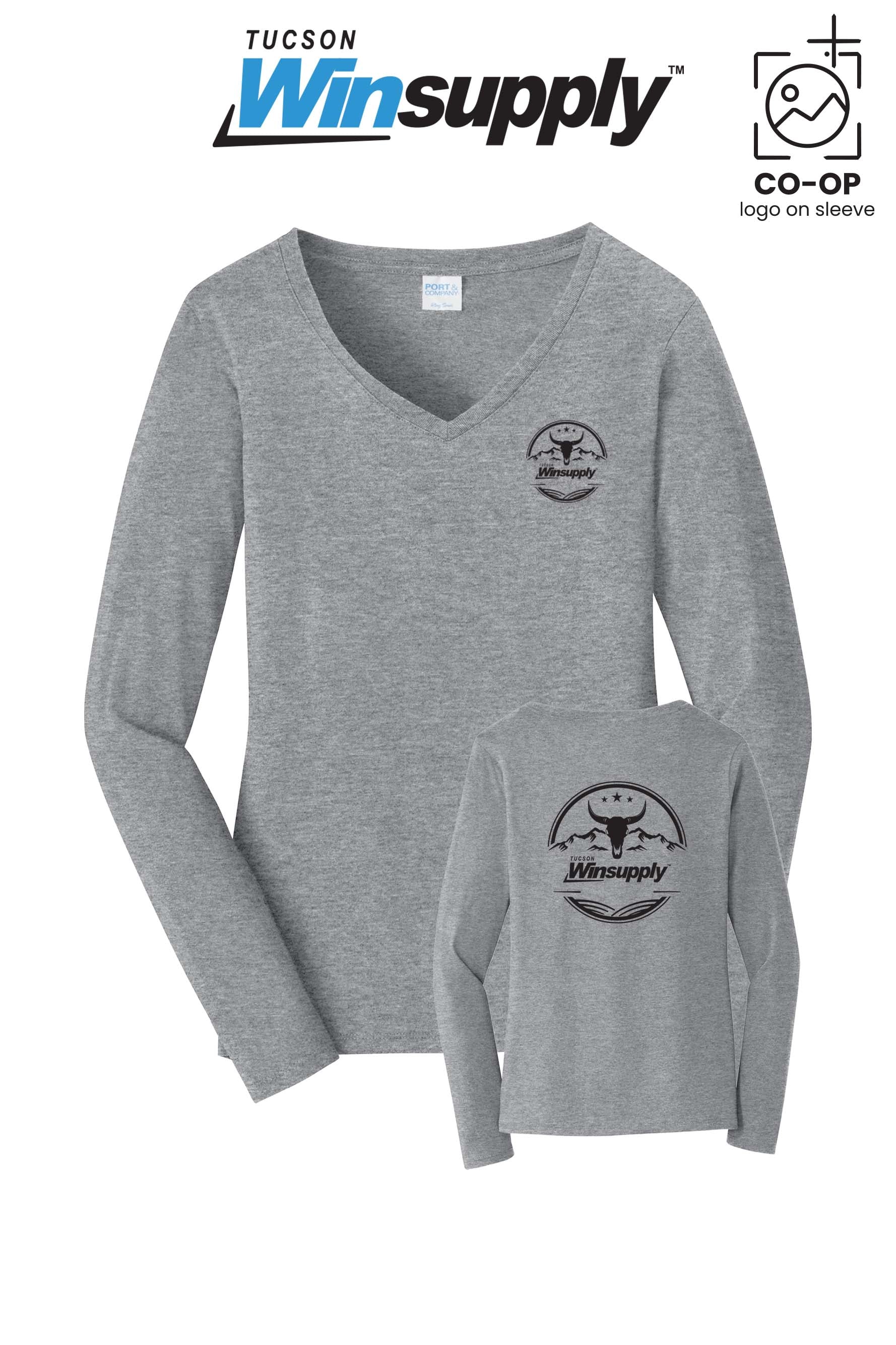 Port & Co™ Womens Long Sleeve Fan Favorite™ V-Neck Tee - Winsupply Tucson AZ