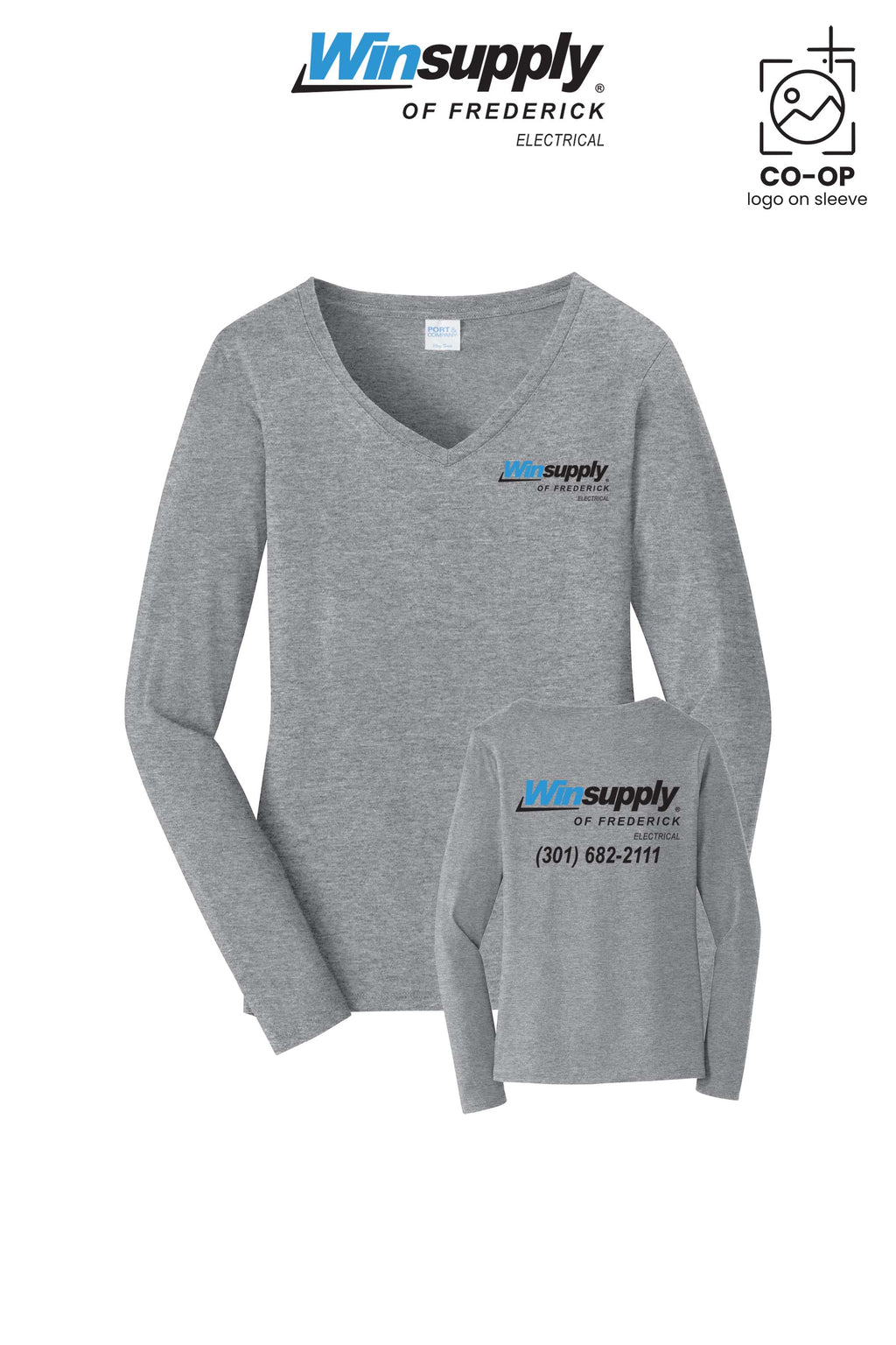 Port & Co™ Womens Long Sleeve Fan Favorite™ V-Neck Tee - Winsupply of Frederick