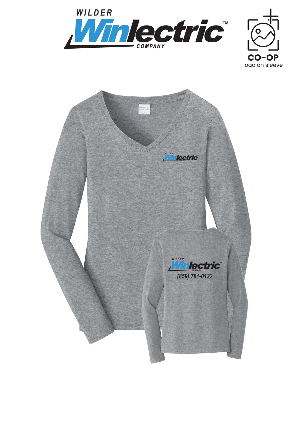 Port & Co™ Womens Long Sleeve Fan Favorite™ V-Neck Tee - Wilder Winlectric