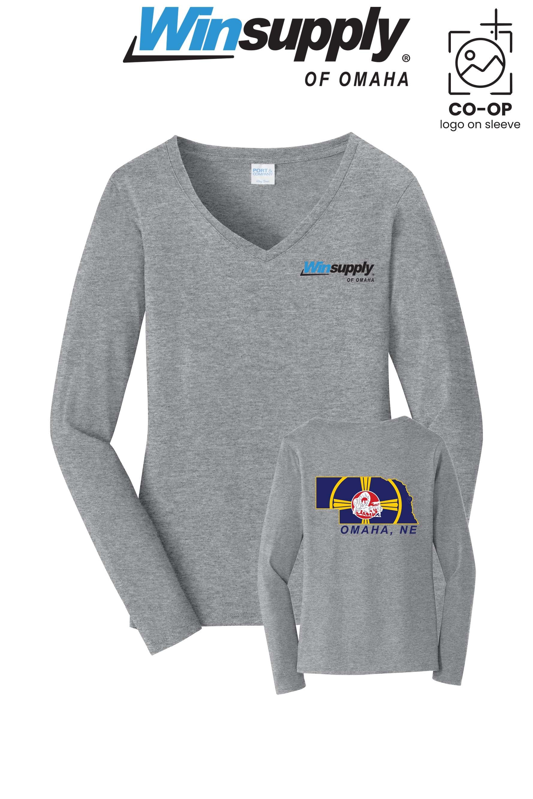 Port & Co™ Womens Long Sleeve Fan Favorite™ V-Neck Tee - Winsupply of Omaha
