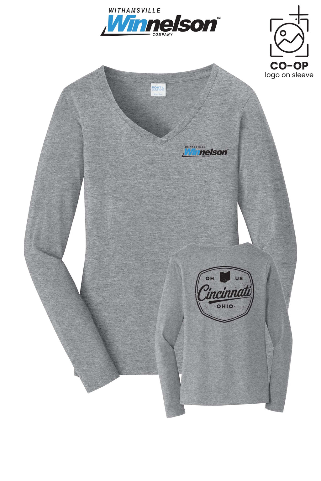 Port & Co™ Womens Long Sleeve Fan Favorite™ V-Neck Tee - Withamsville Winnelson