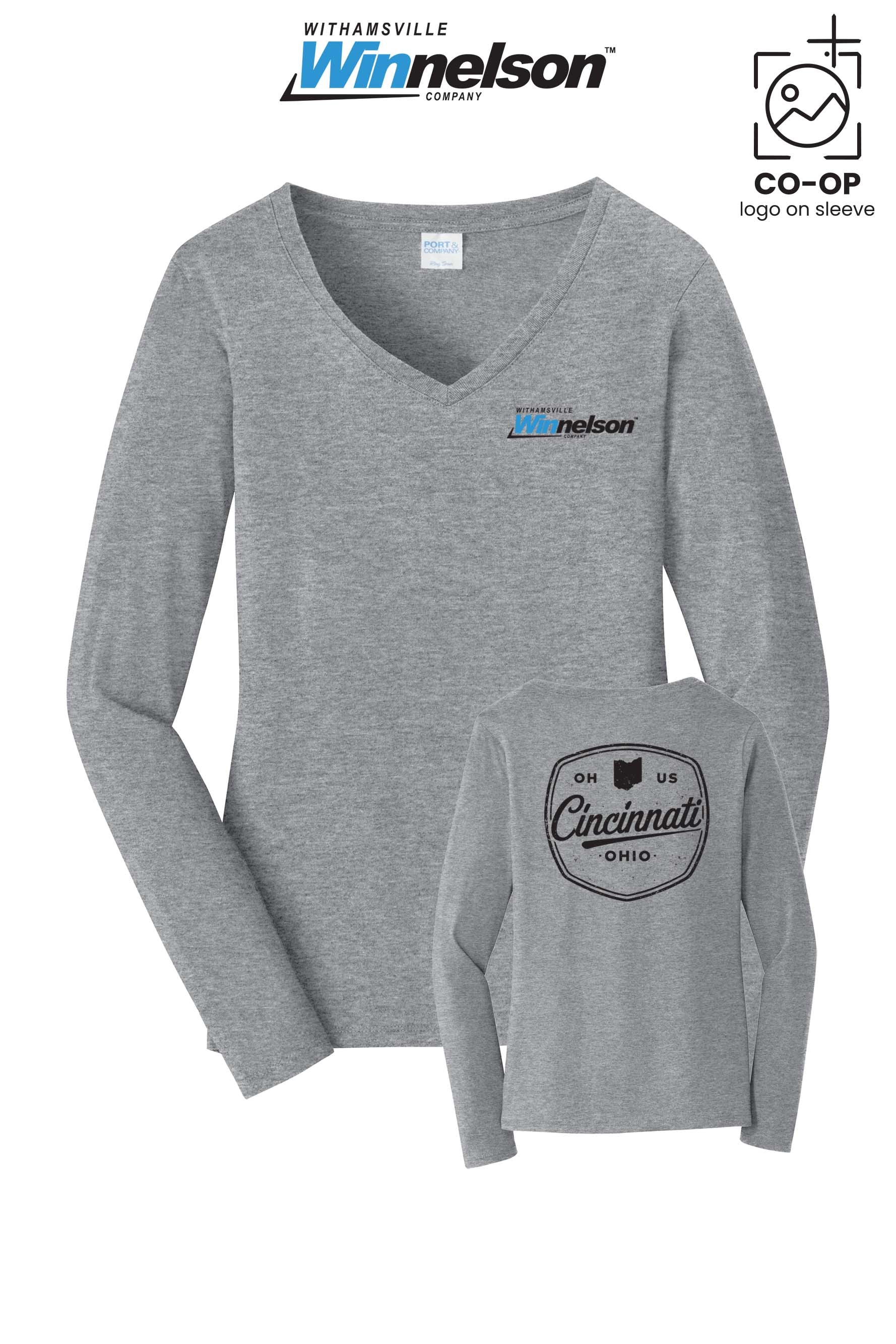 Port & Co™ Womens Long Sleeve Fan Favorite™ V-Neck Tee - Withamsville Winnelson