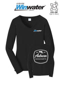 Port & Co™ Womens Long Sleeve Fan Favorite™ V-Neck Tee - Auburn Winwater