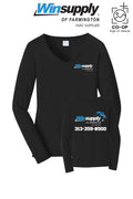 Port & Co™ Womens Long Sleeve Fan Favorite™ V-Neck Tee - Winsupply of Farmington