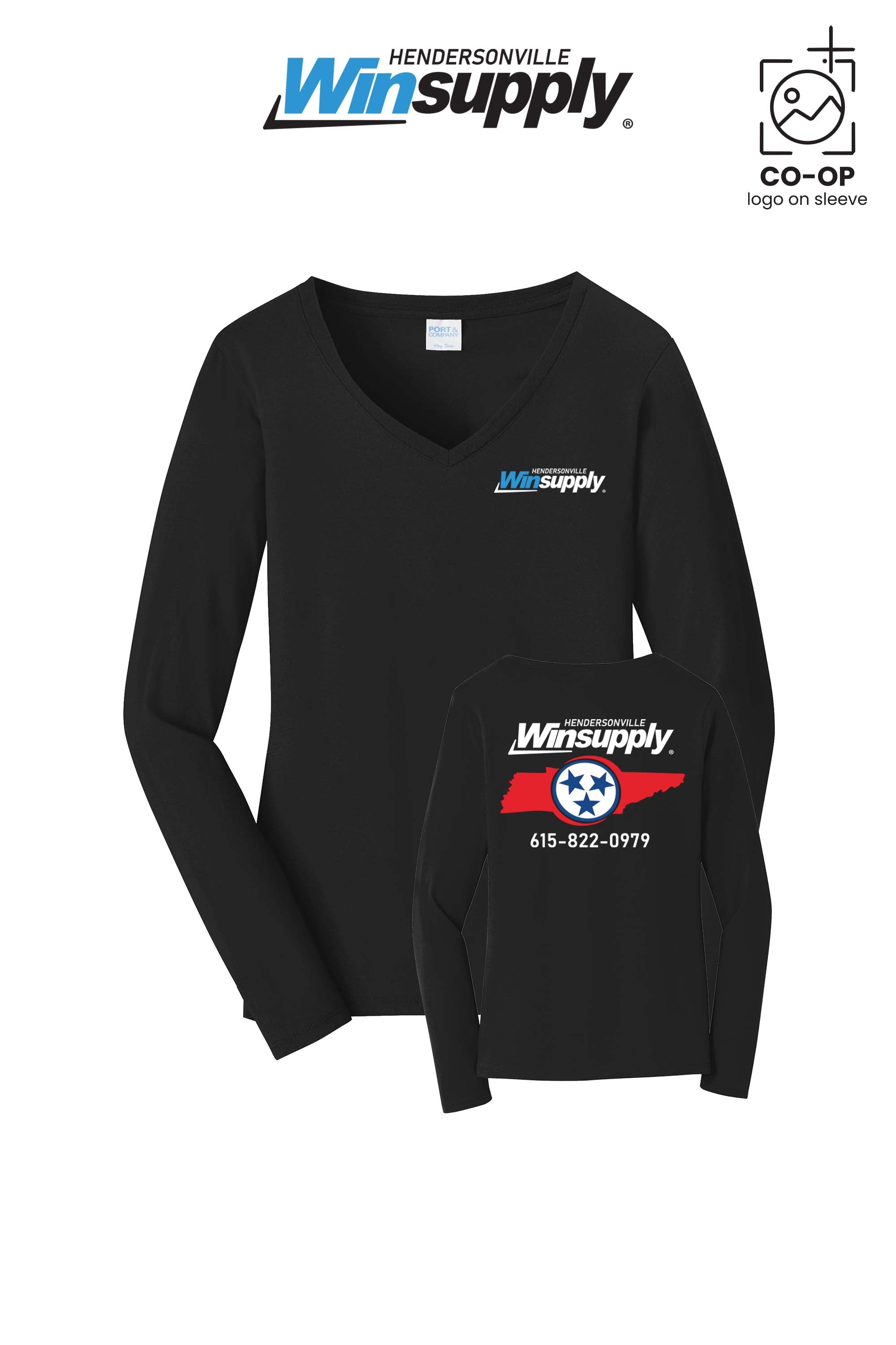 Port & Co™ Womens Long Sleeve Fan Favorite™ V-Neck Tee - Winsupply of Hendersonville