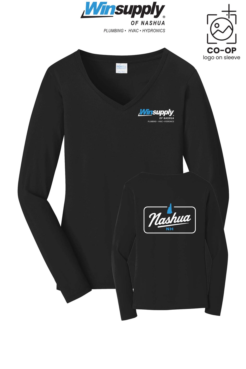Port & Co™ Womens Long Sleeve Fan Favorite™ V-Neck Tee - Winsupply of Nashua
