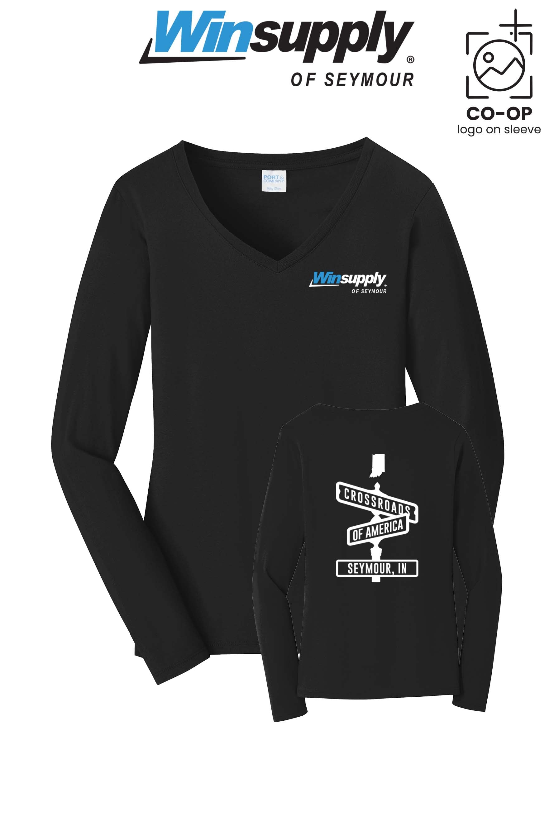 Port & Co™ Womens Long Sleeve Fan Favorite™ V-Neck Tee - Winsupply of Seymour IN
