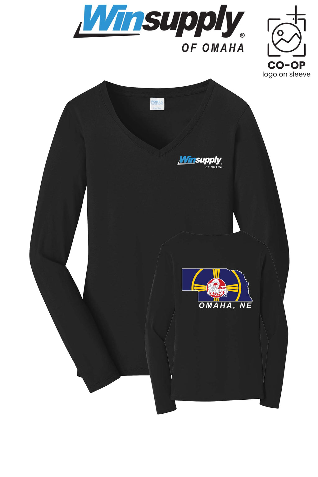 Port & Co™ Womens Long Sleeve Fan Favorite™ V-Neck Tee - Winsupply of Omaha