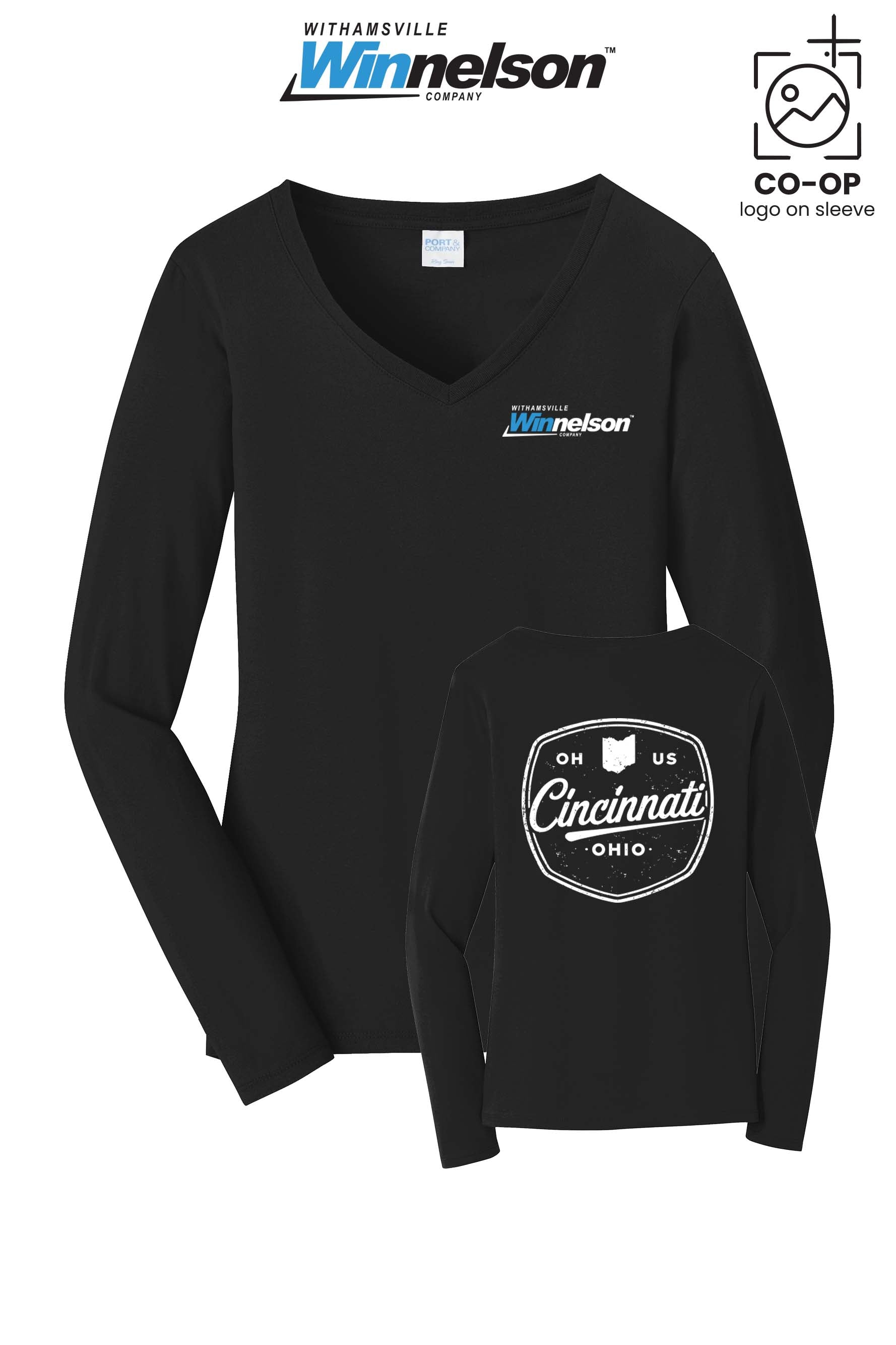 Port & Co™ Womens Long Sleeve Fan Favorite™ V-Neck Tee - Withamsville Winnelson