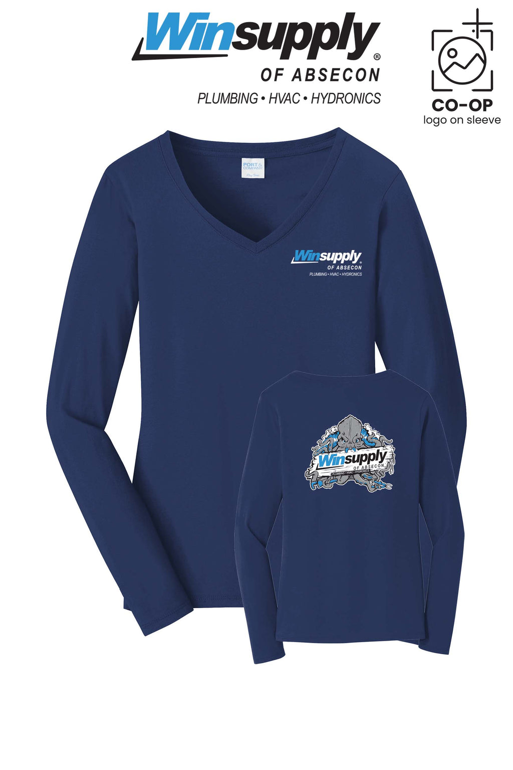 Port & Co™ Womens Long Sleeve Fan Favorite™ V-Neck Tee - Winsupply of Absecon