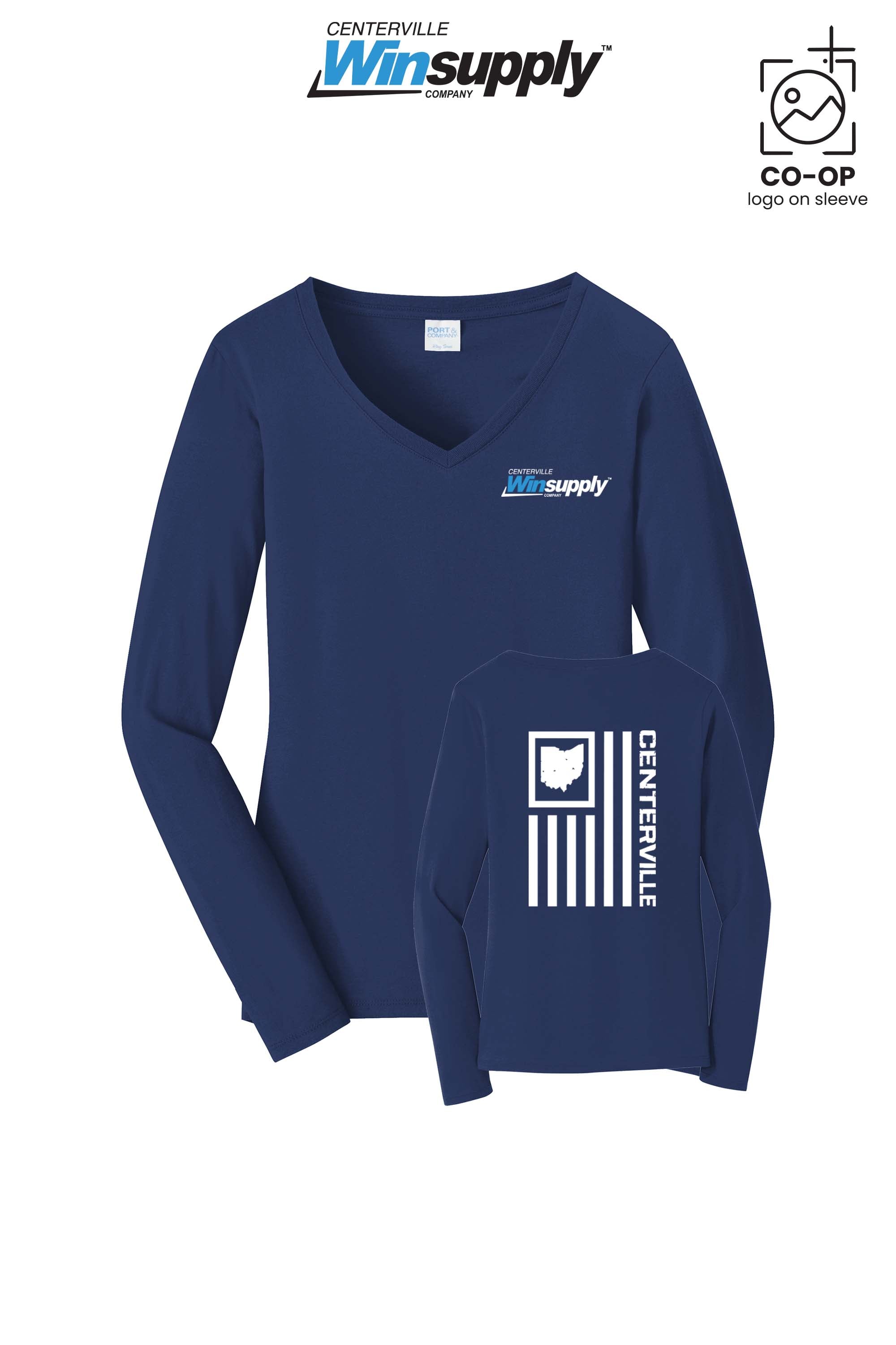 Port & Co™ Womens Long Sleeve Fan Favorite™ V-Neck Tee - Winsupply Centerville OH