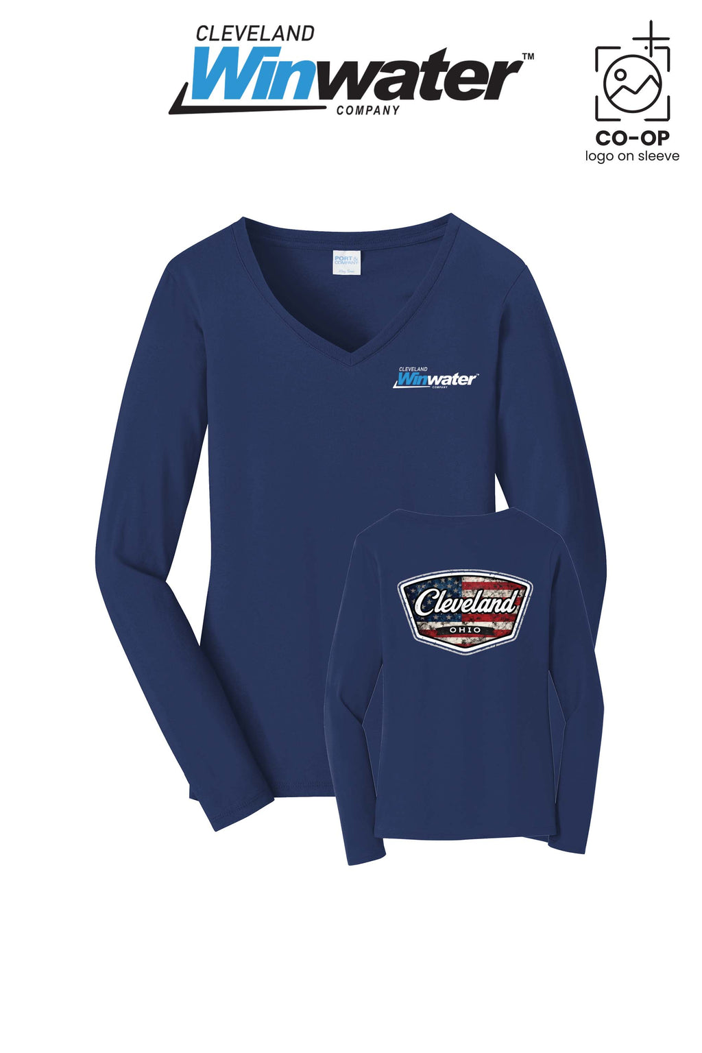 Port & Co™ Womens Long Sleeve Fan Favorite™ V-Neck Tee - Winwater of Cleveland