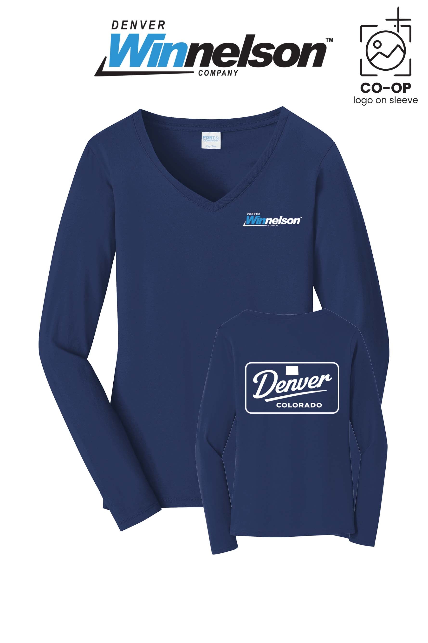 Port & Co™ Womens Long Sleeve Fan Favorite™ V-Neck Tee - Denver Winnelson