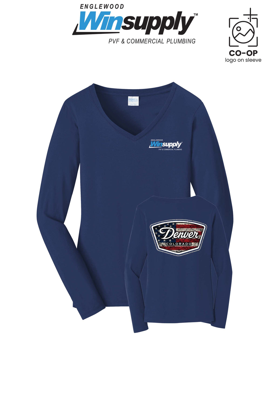 Port & Co™ Womens Long Sleeve Fan Favorite™ V-Neck Tee - Englewood Winsupply