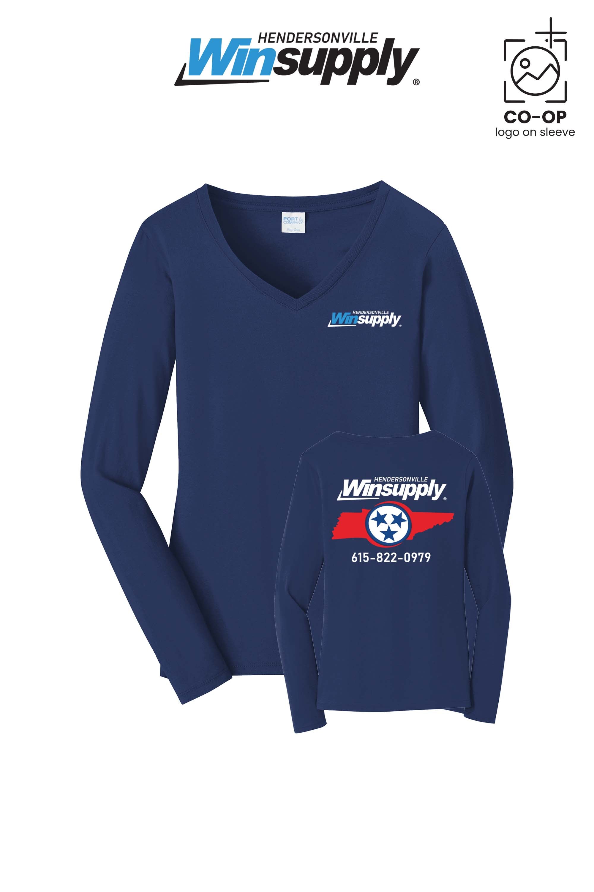 Port & Co™ Womens Long Sleeve Fan Favorite™ V-Neck Tee - Winsupply of Hendersonville