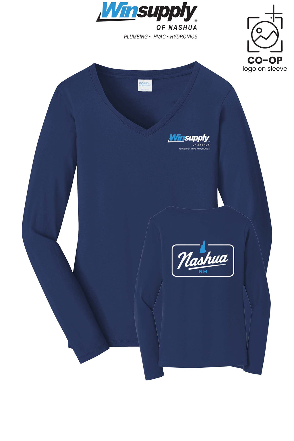 Port & Co™ Womens Long Sleeve Fan Favorite™ V-Neck Tee - Winsupply of Nashua