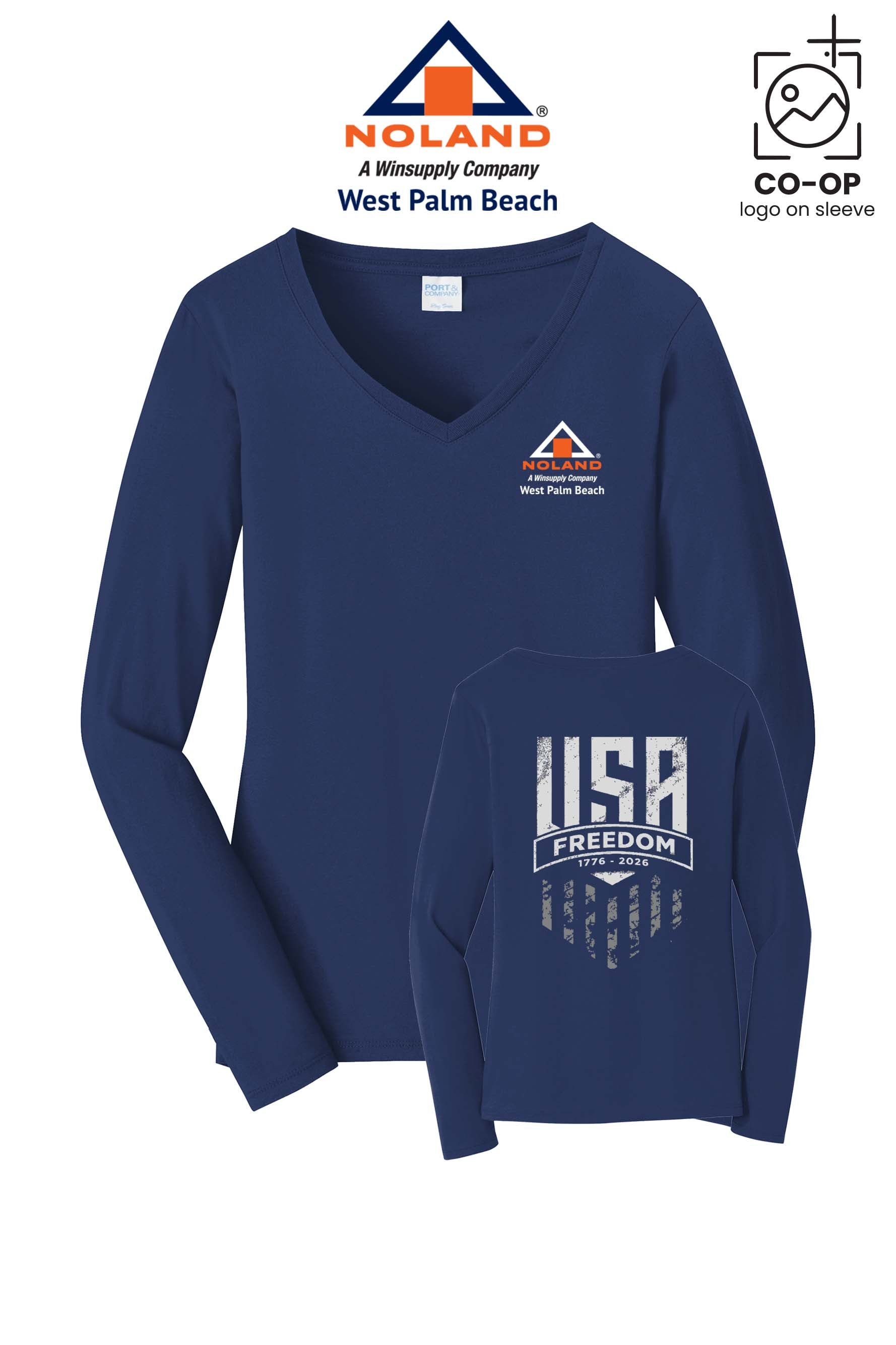 Port & Co™ Womens Long Sleeve Fan Favorite™ V-Neck Tee - Noland West Palm Beach
