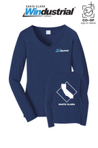 Port & Co™ Womens Long Sleeve Fan Favorite™ V-Neck Tee - Santa Clara Windustrial