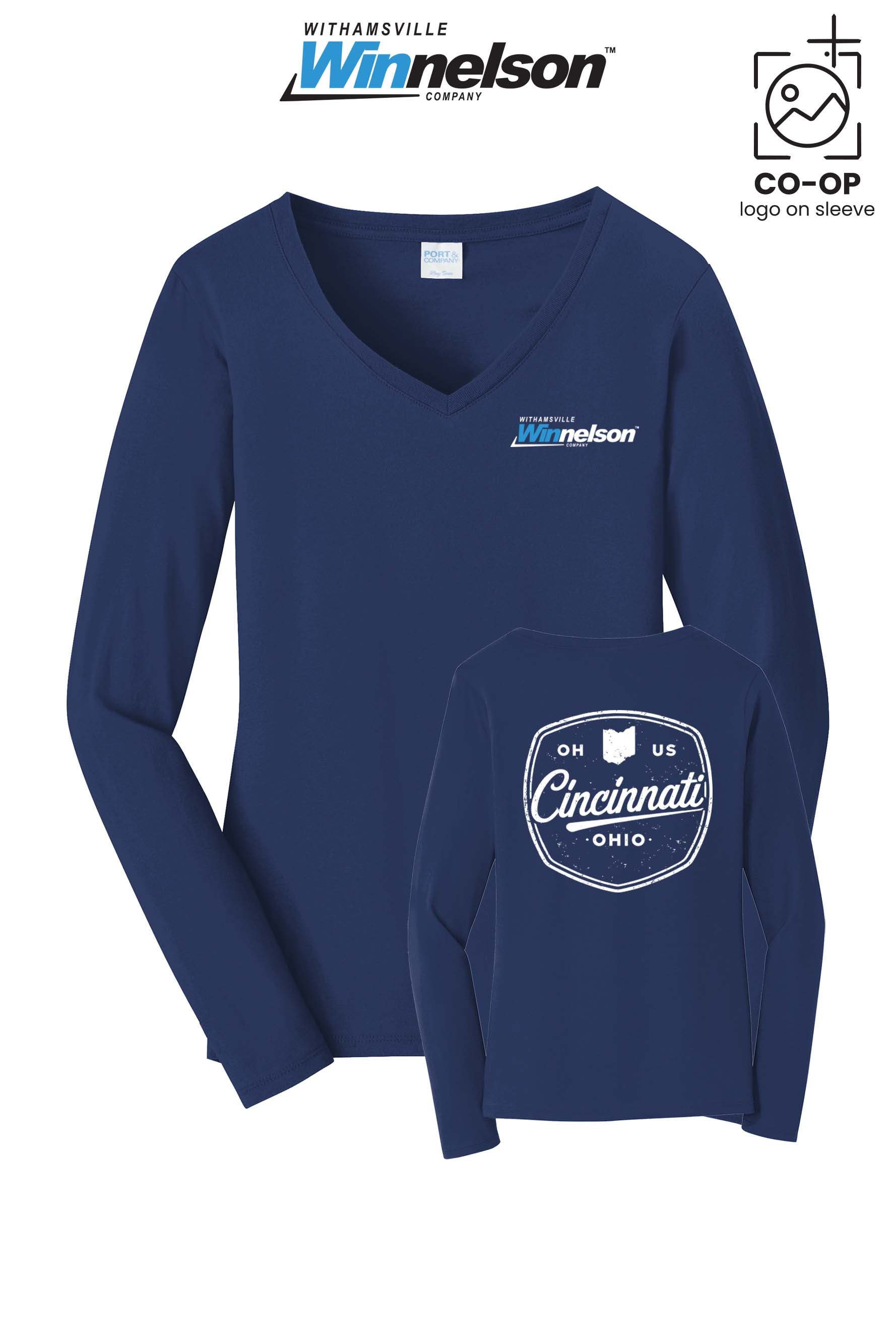 Port & Co™ Womens Long Sleeve Fan Favorite™ V-Neck Tee - Withamsville Winnelson