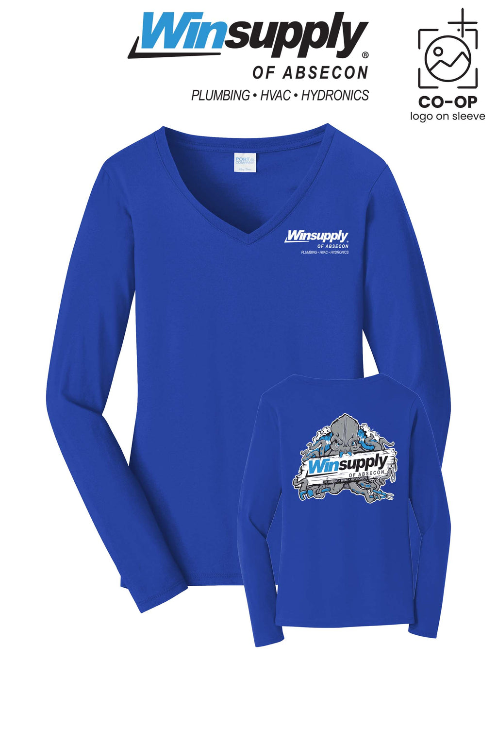Port & Co™ Womens Long Sleeve Fan Favorite™ V-Neck Tee - Winsupply of Absecon