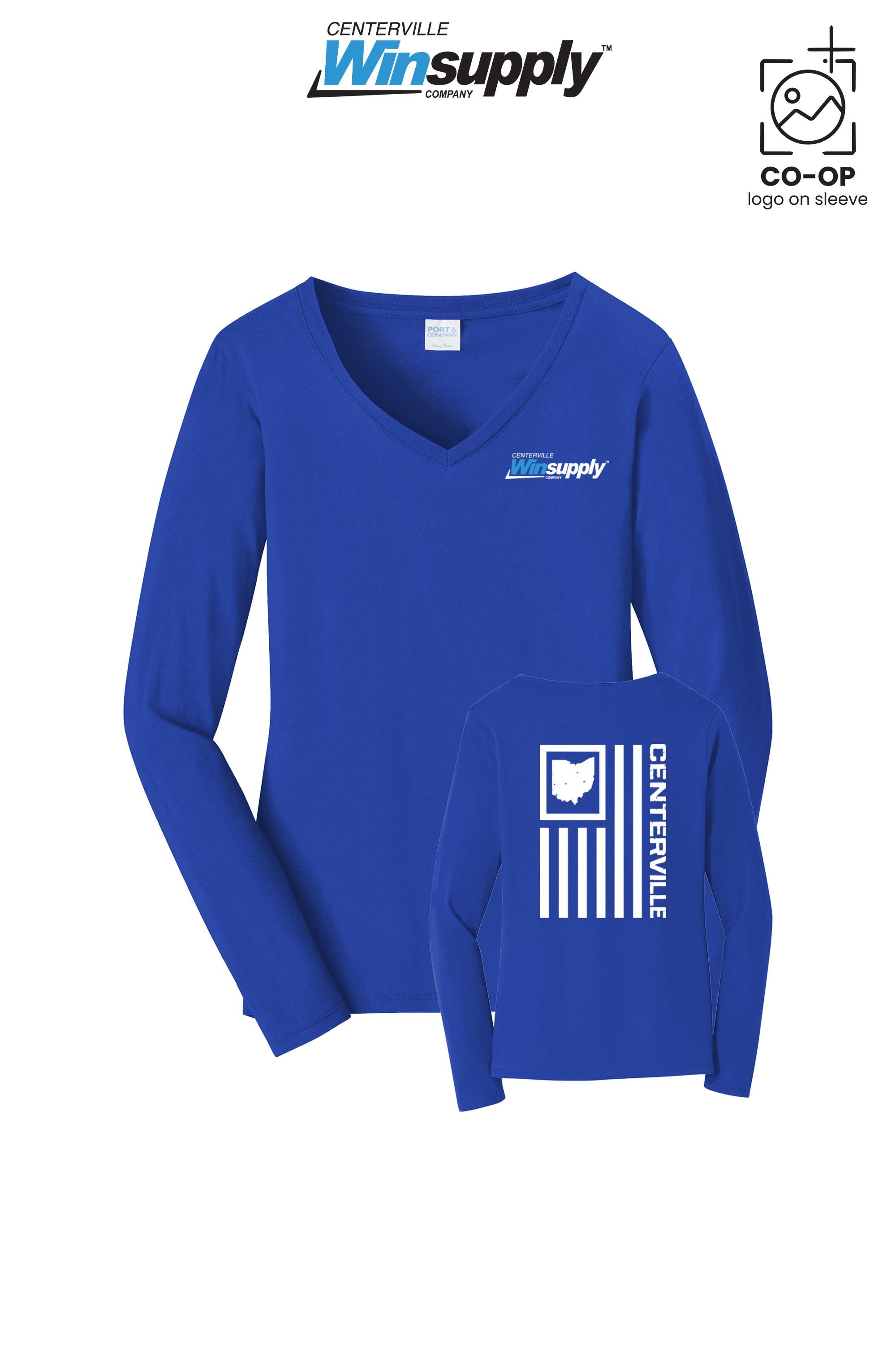 Port & Co™ Womens Long Sleeve Fan Favorite™ V-Neck Tee - Winsupply Centerville OH
