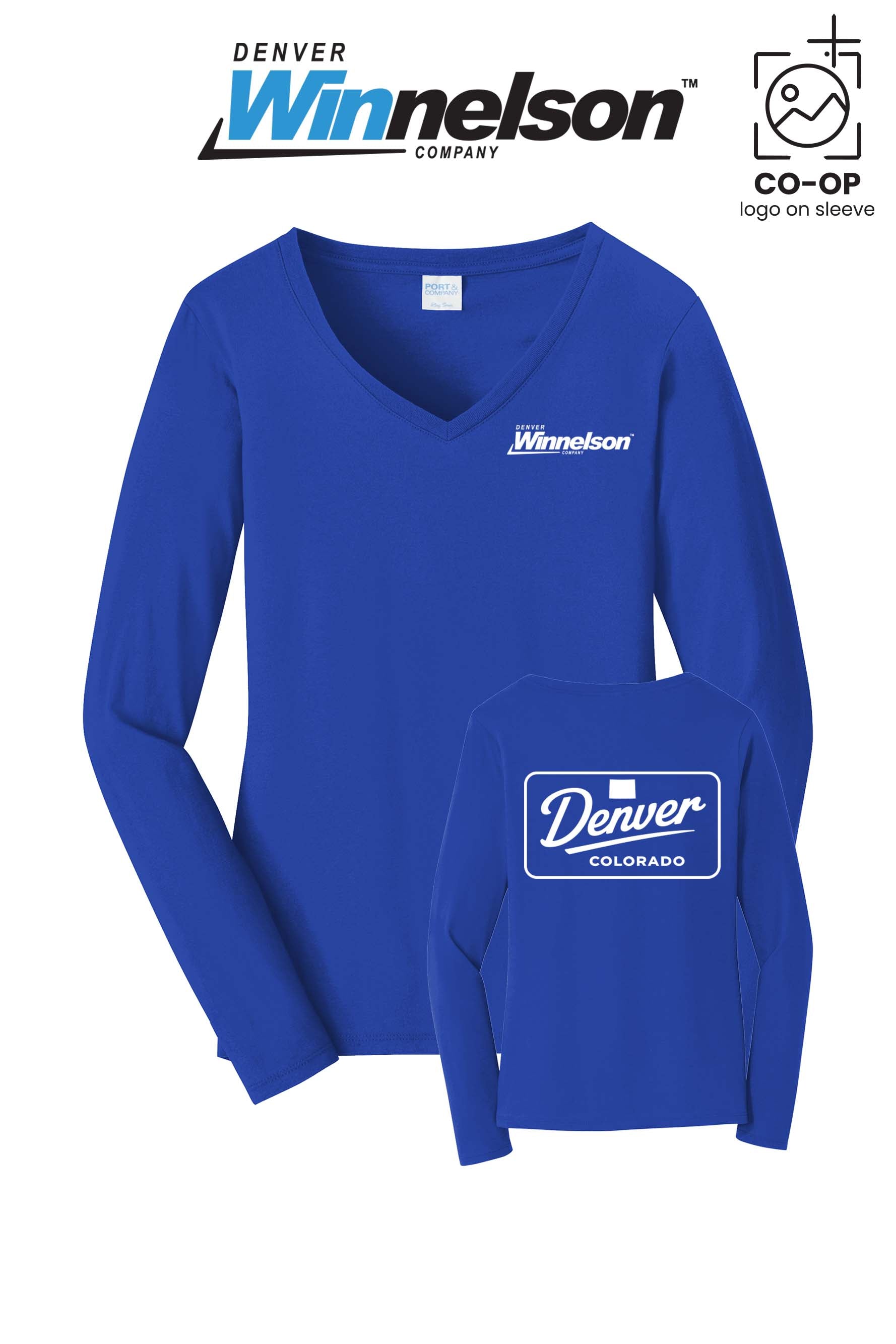 Port & Co™ Womens Long Sleeve Fan Favorite™ V-Neck Tee - Denver Winnelson
