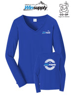 Port & Co™ Womens Long Sleeve Fan Favorite™ V-Neck Tee - Winsupply Emerald City