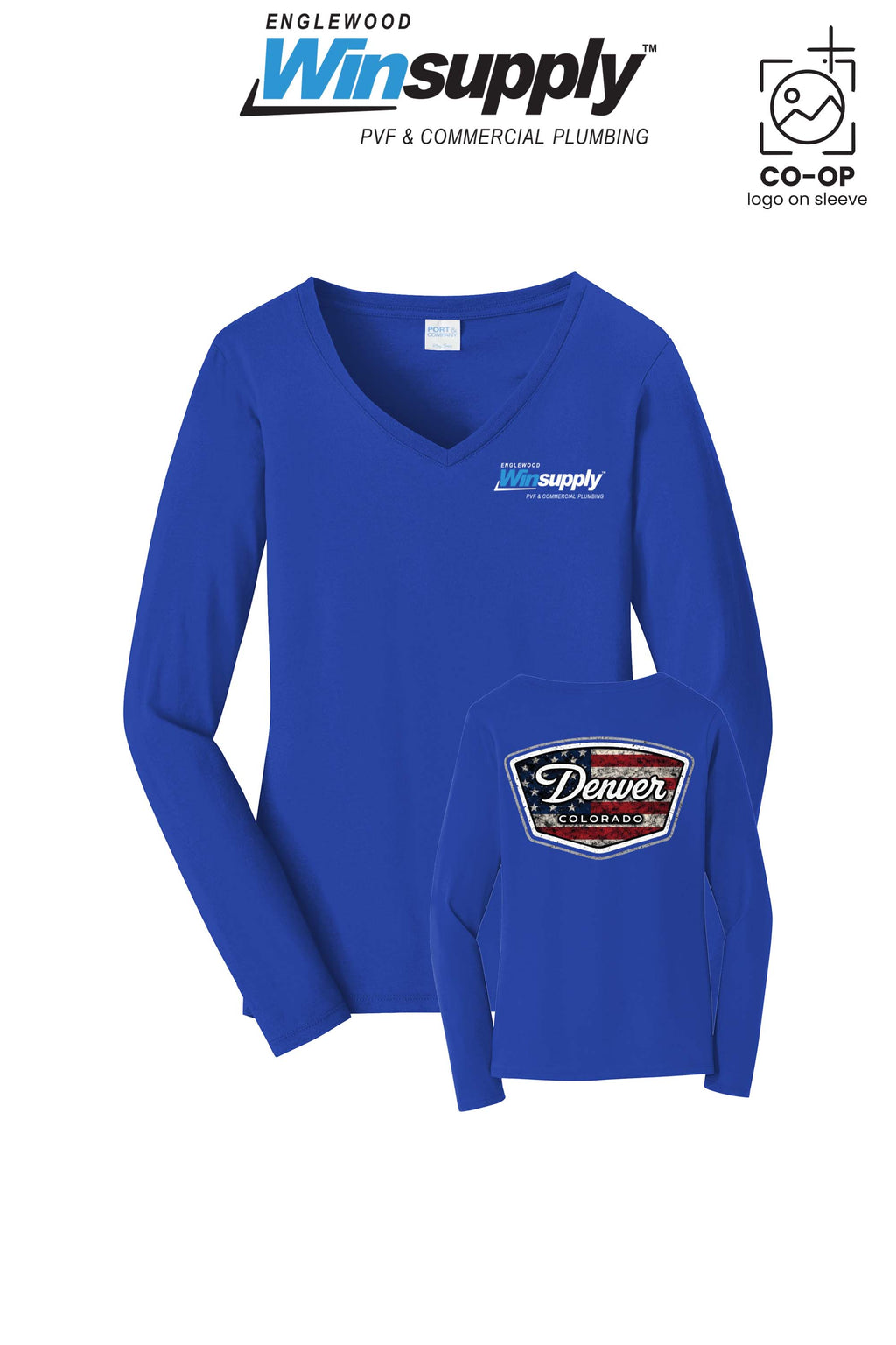 Port & Co™ Womens Long Sleeve Fan Favorite™ V-Neck Tee - Englewood Winsupply