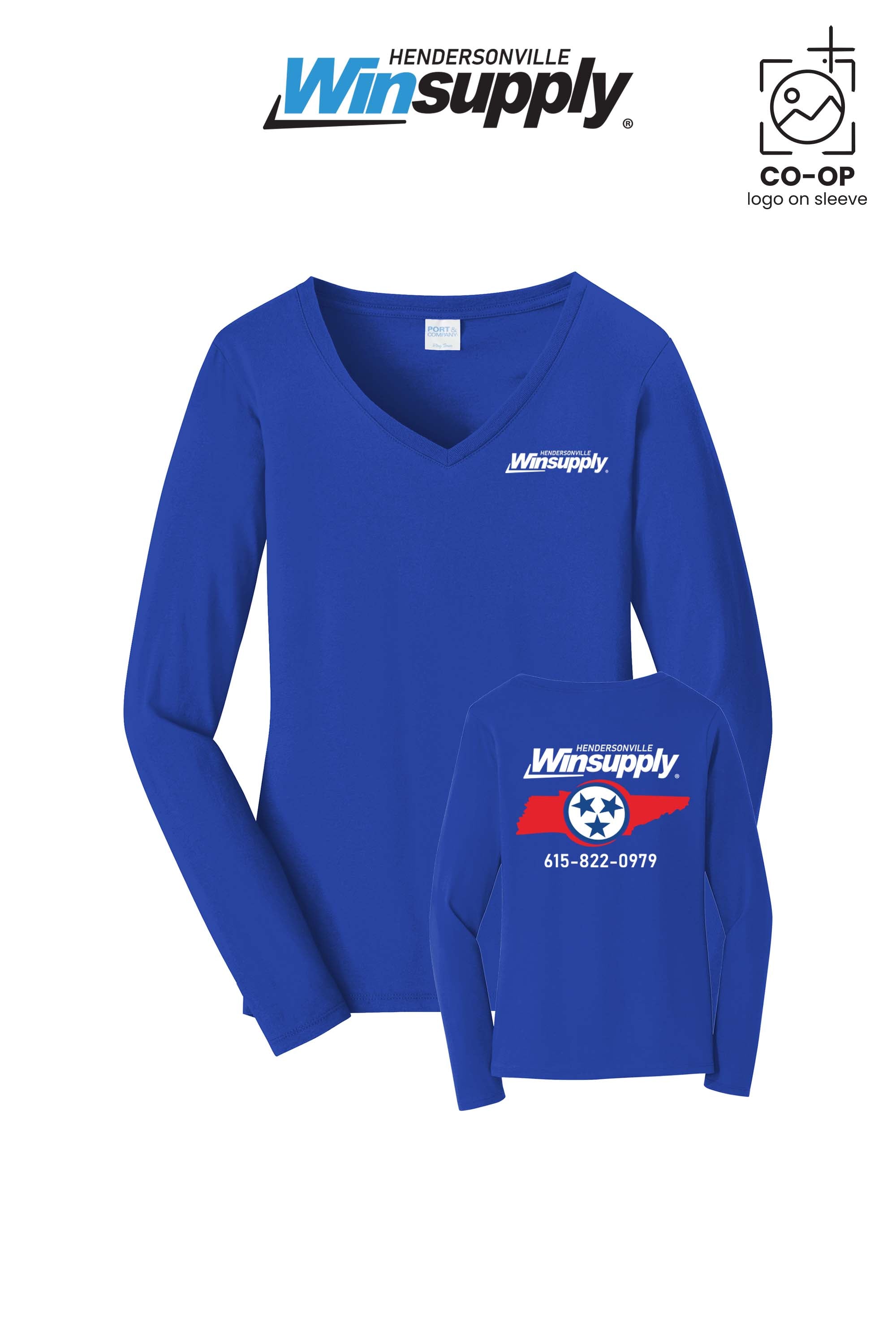 Port & Co™ Womens Long Sleeve Fan Favorite™ V-Neck Tee - Winsupply of Hendersonville