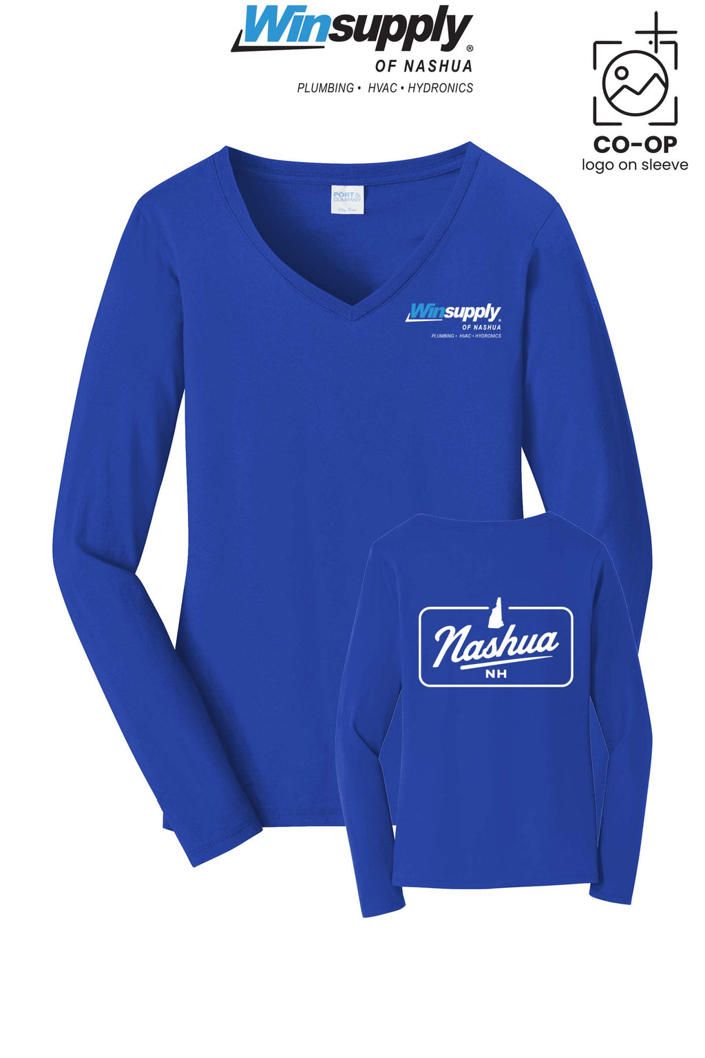 Port & Co™ Womens Long Sleeve Fan Favorite™ V-Neck Tee - Winsupply of Nashua