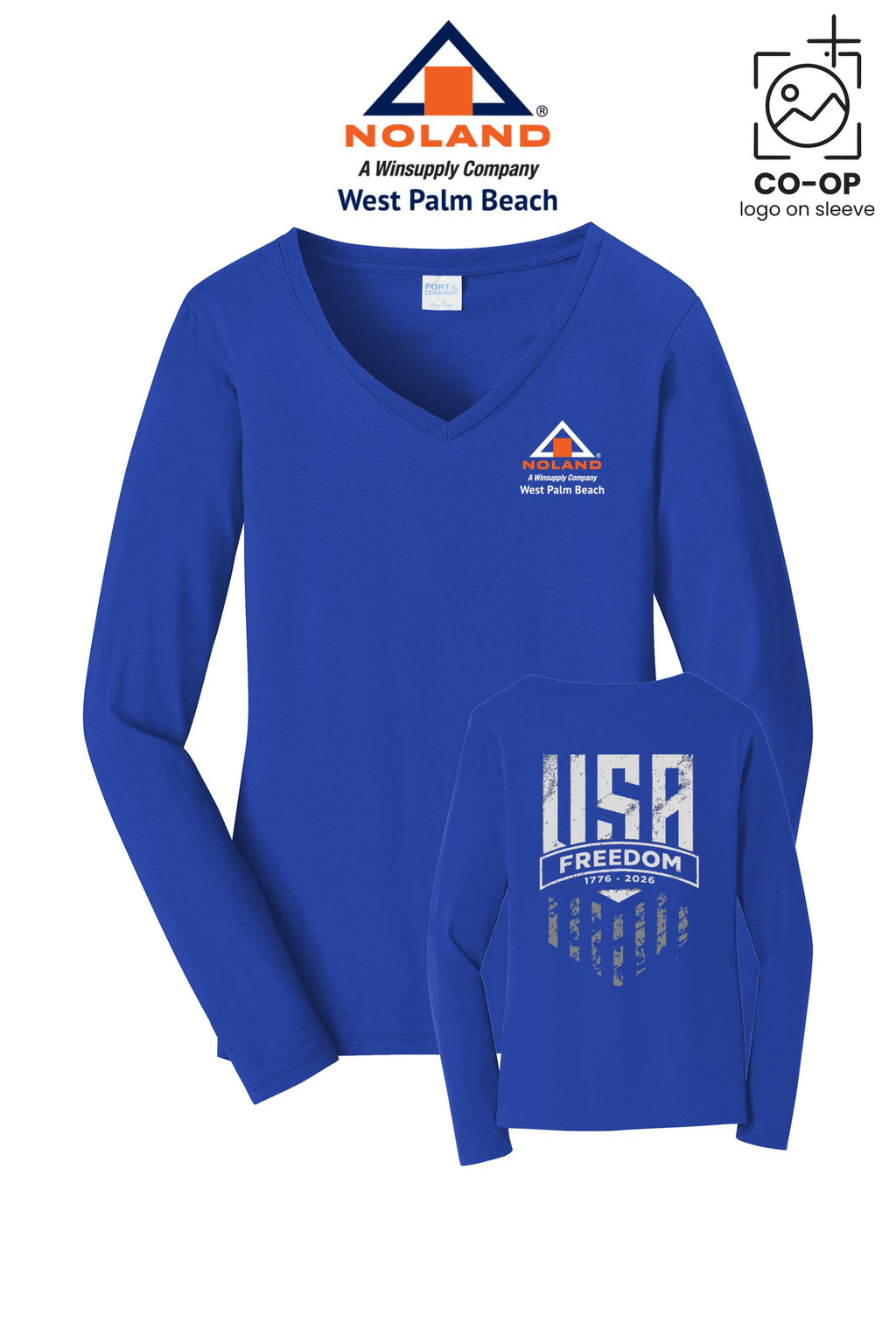 Port & Co™ Womens Long Sleeve Fan Favorite™ V-Neck Tee - Noland West Palm Beach