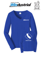 Port & Co™ Womens Long Sleeve Fan Favorite™ V-Neck Tee - Santa Clara Windustrial