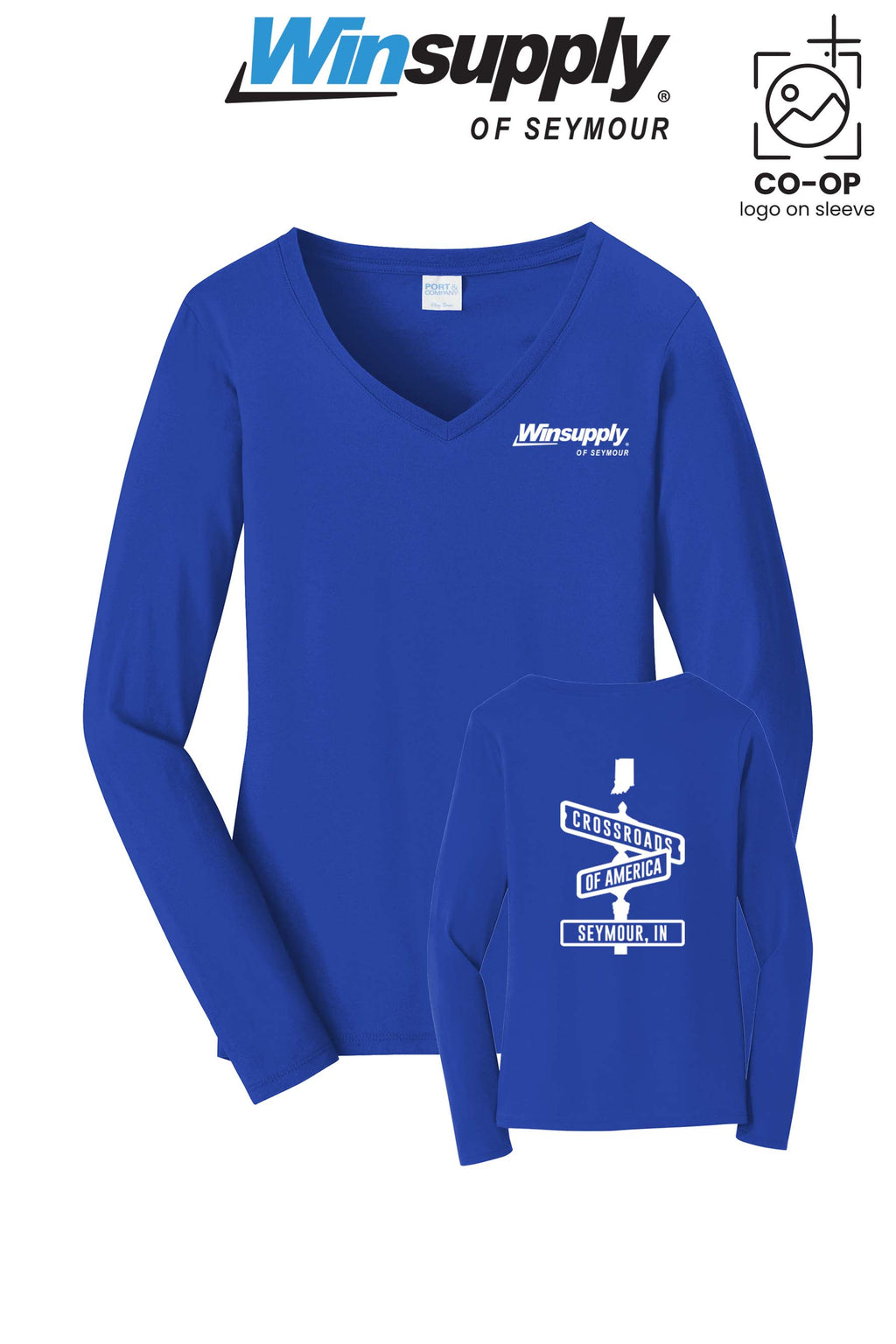 Port & Co™ Womens Long Sleeve Fan Favorite™ V-Neck Tee - Winsupply of Seymour IN