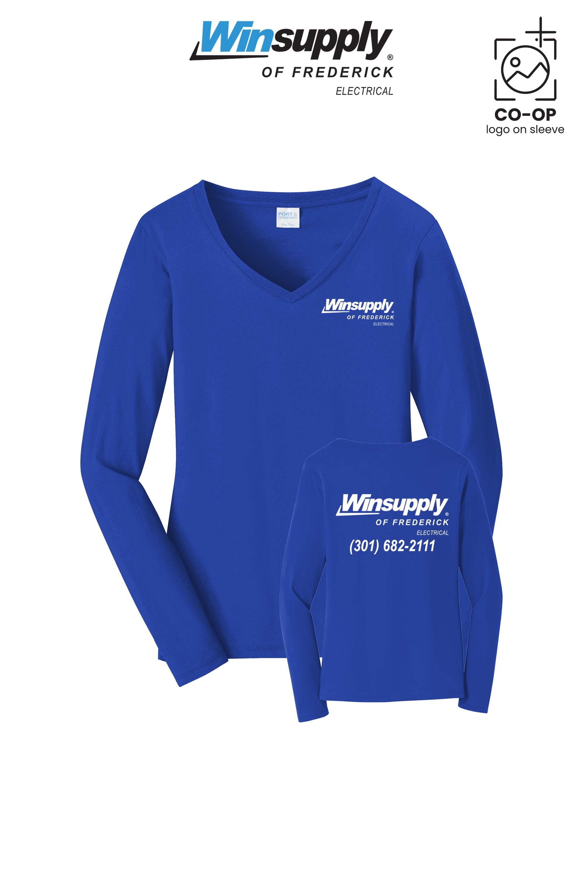 Port & Co™ Womens Long Sleeve Fan Favorite™ V-Neck Tee - Winsupply of Frederick